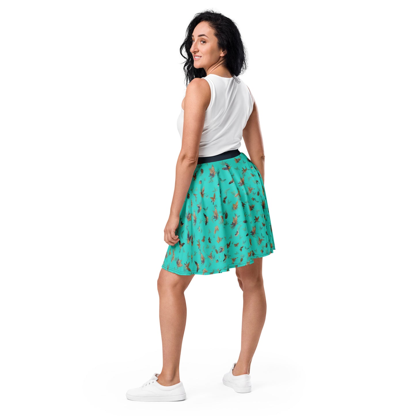 Butterfly dancing｜Skater Skirt｜Turquoise