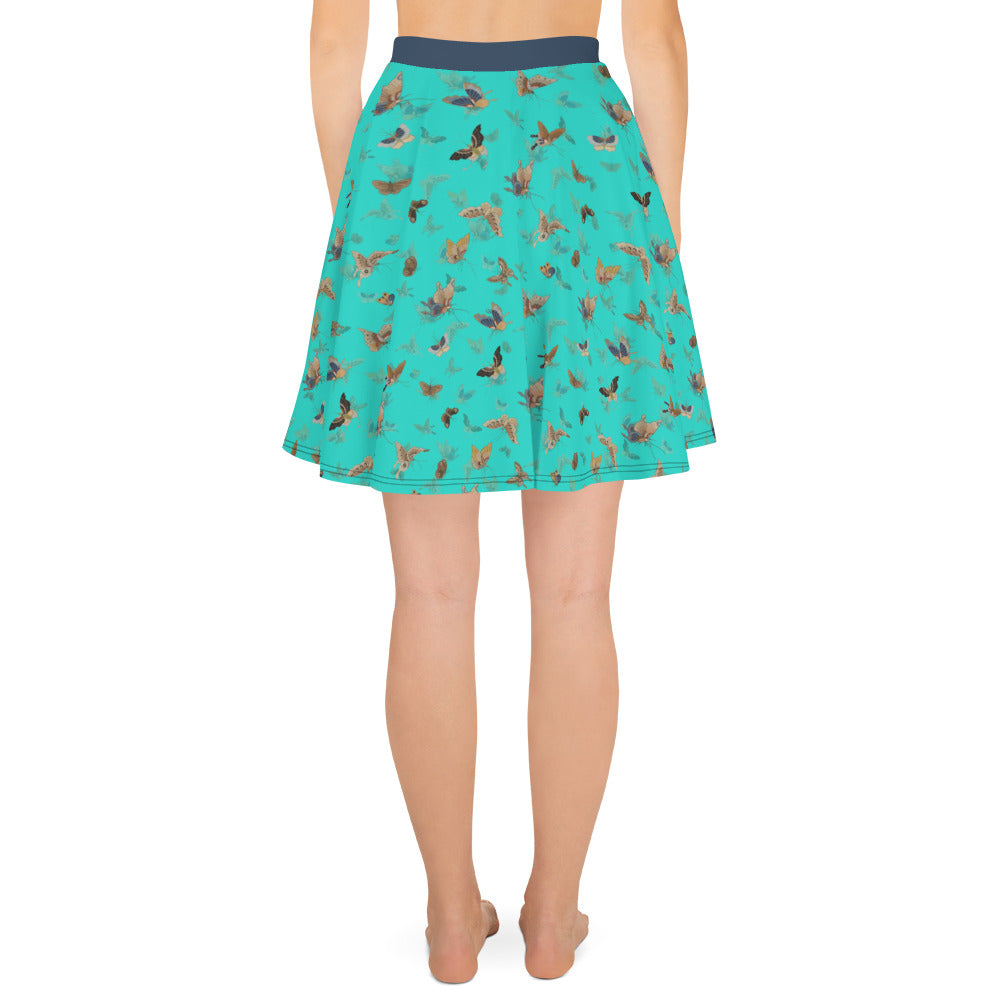 Butterfly dancing｜Skater Skirt｜Turquoise