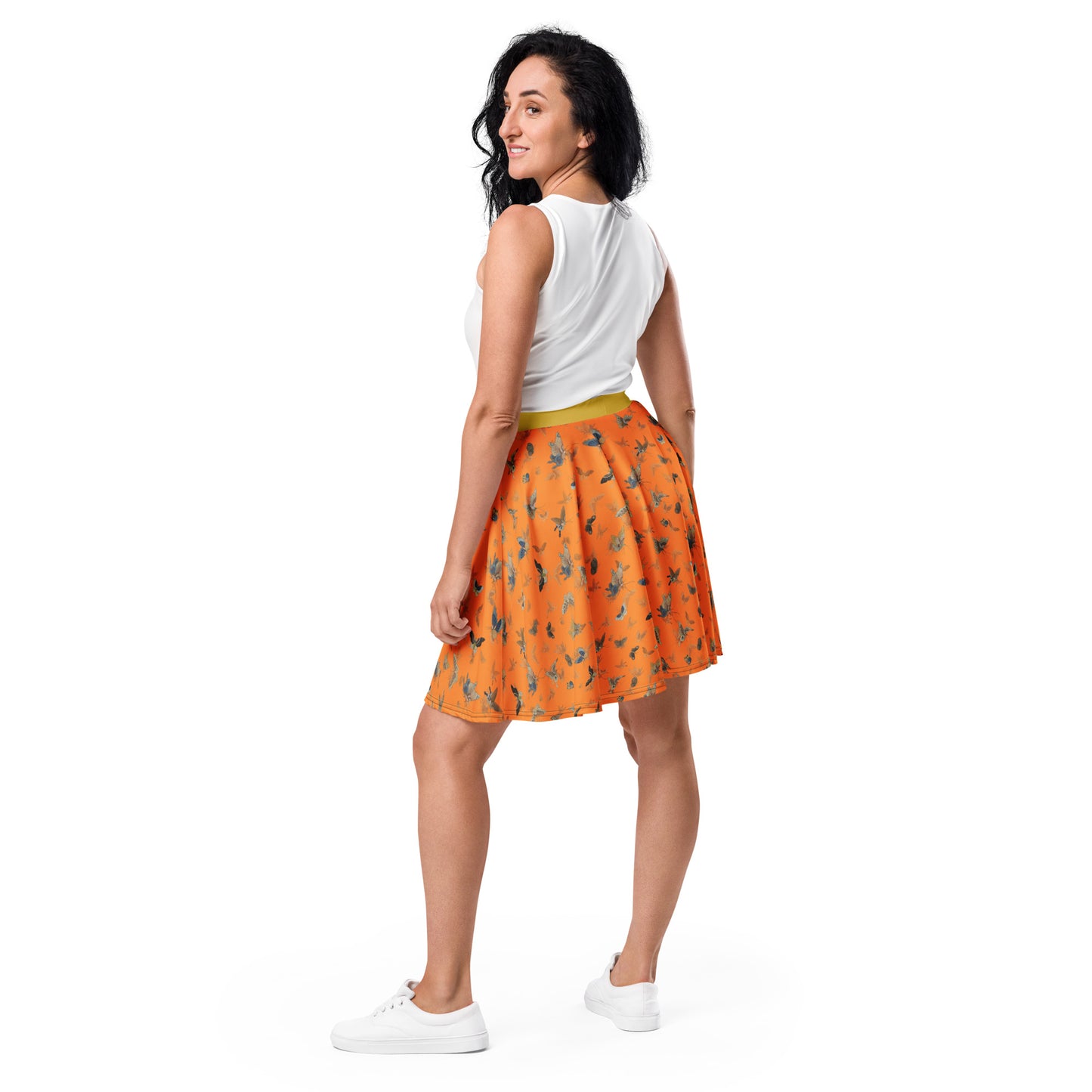 Butterfly dancing｜Skater Skirt｜Orange