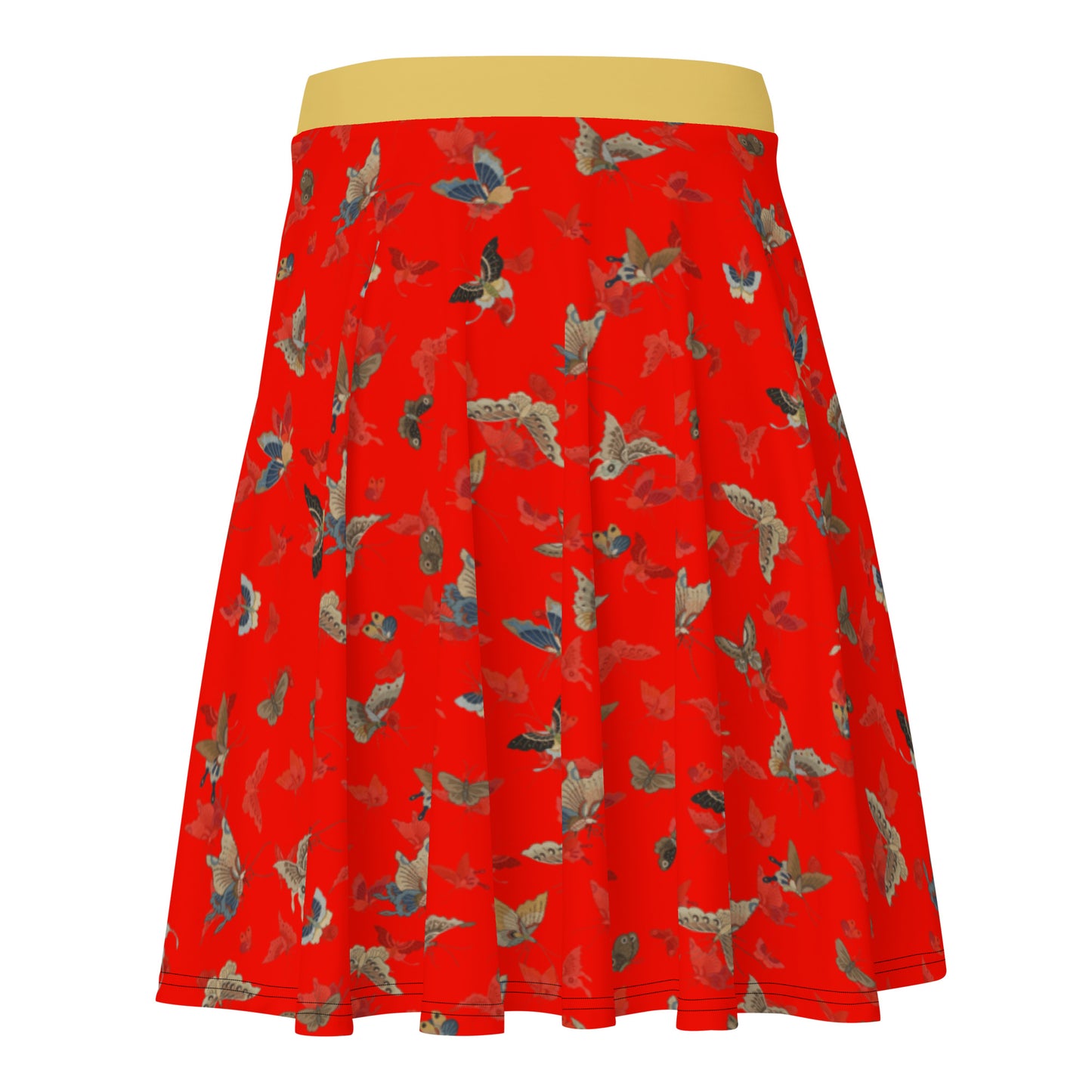 Butterfly dancing｜Skater Skirt｜Garnet red