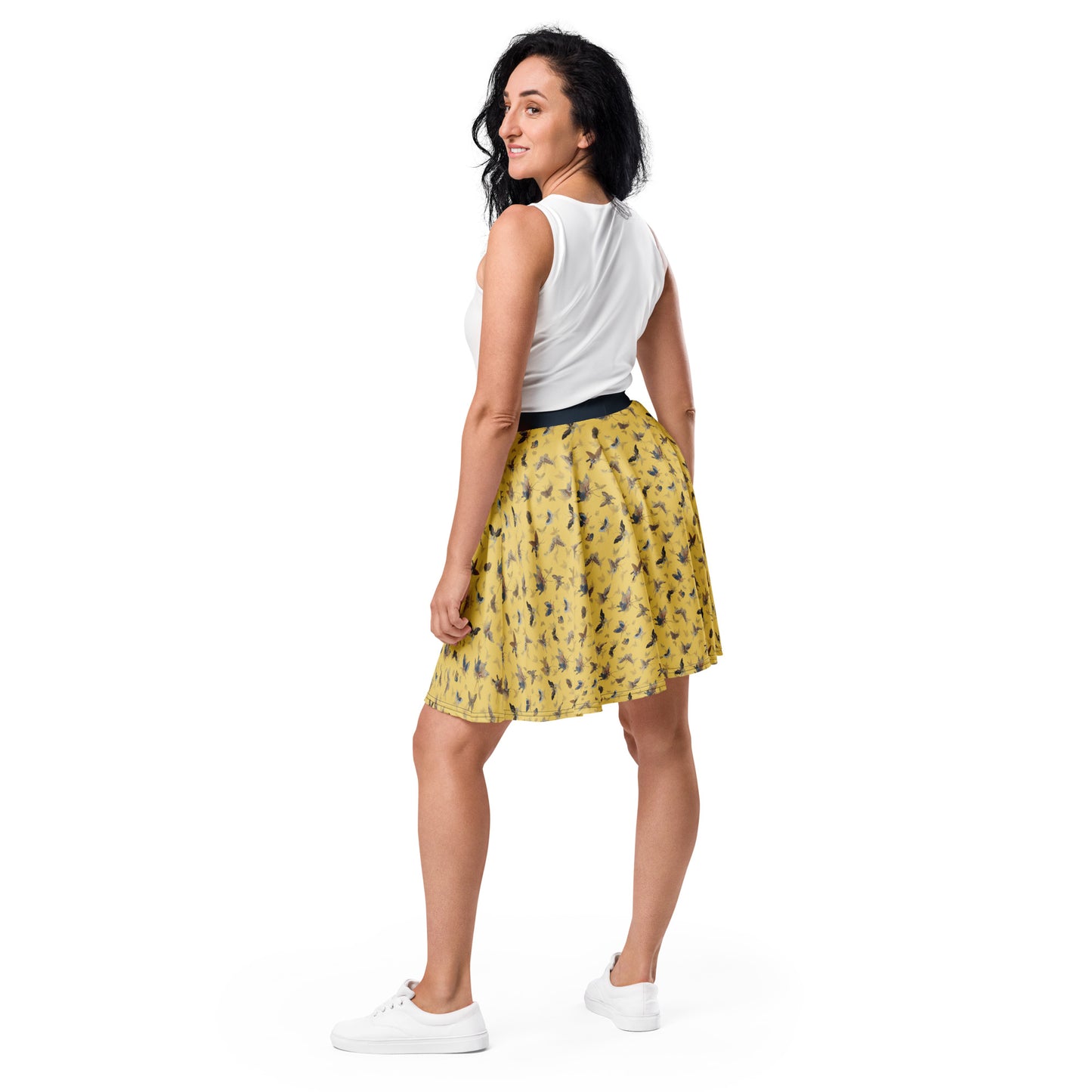 Butterfly dancing｜Skater Skirt｜Gold