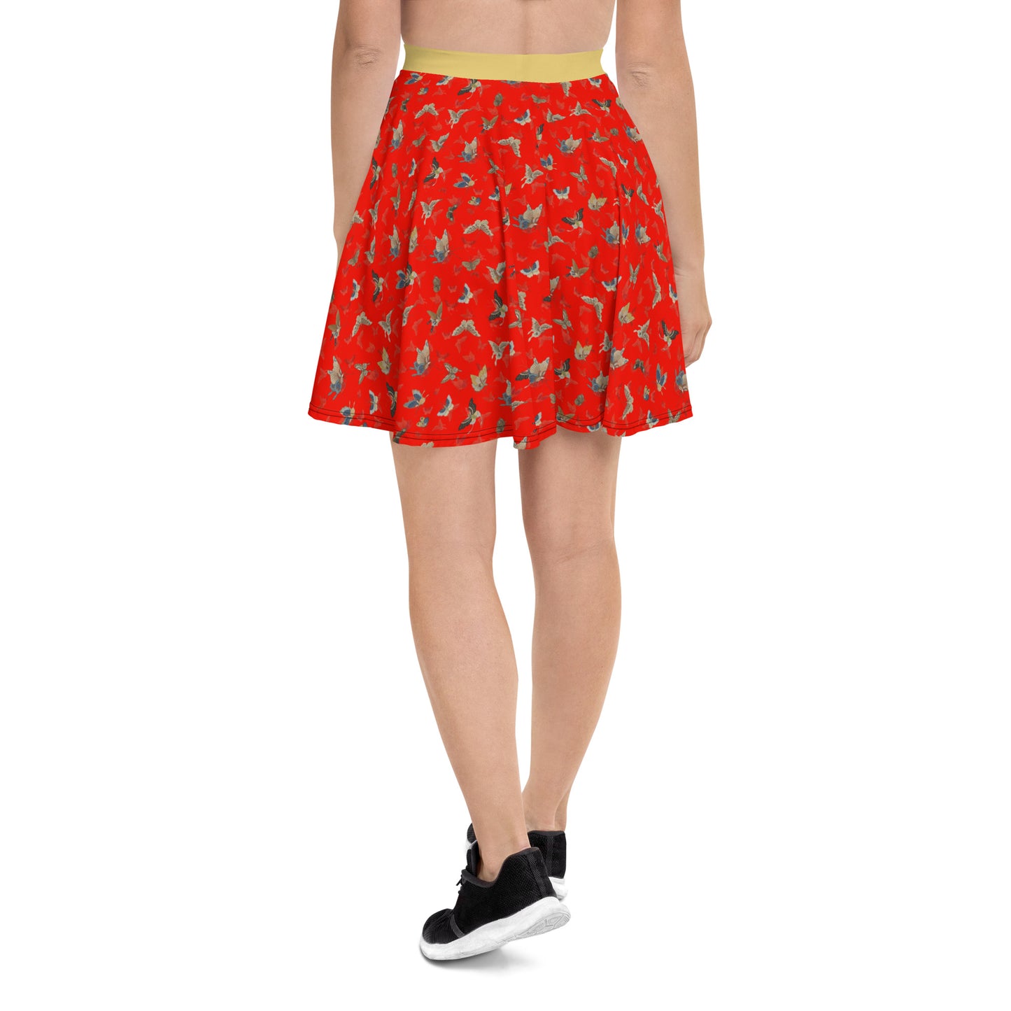 Butterfly dancing｜Skater Skirt｜Garnet red