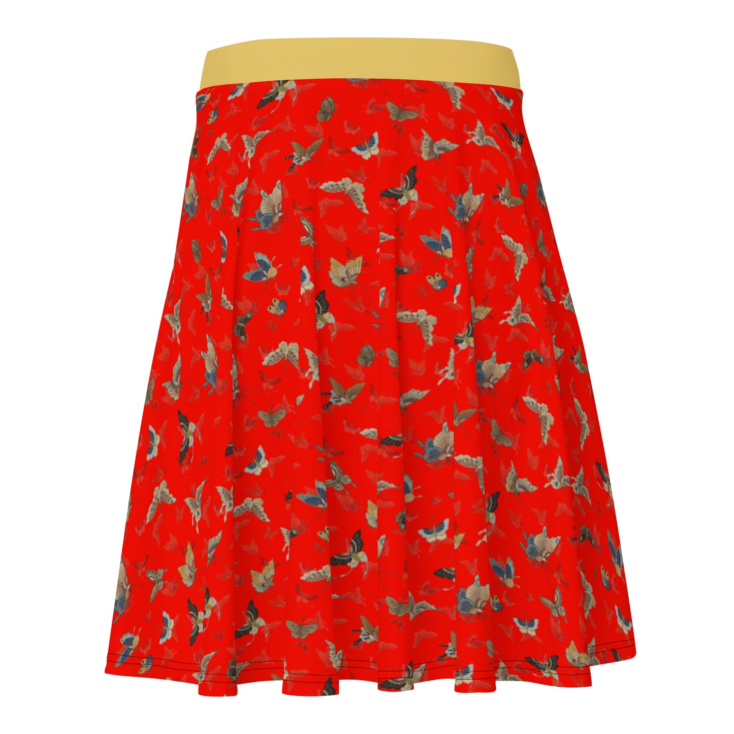 Butterfly dancing｜Skater Skirt｜Garnet red