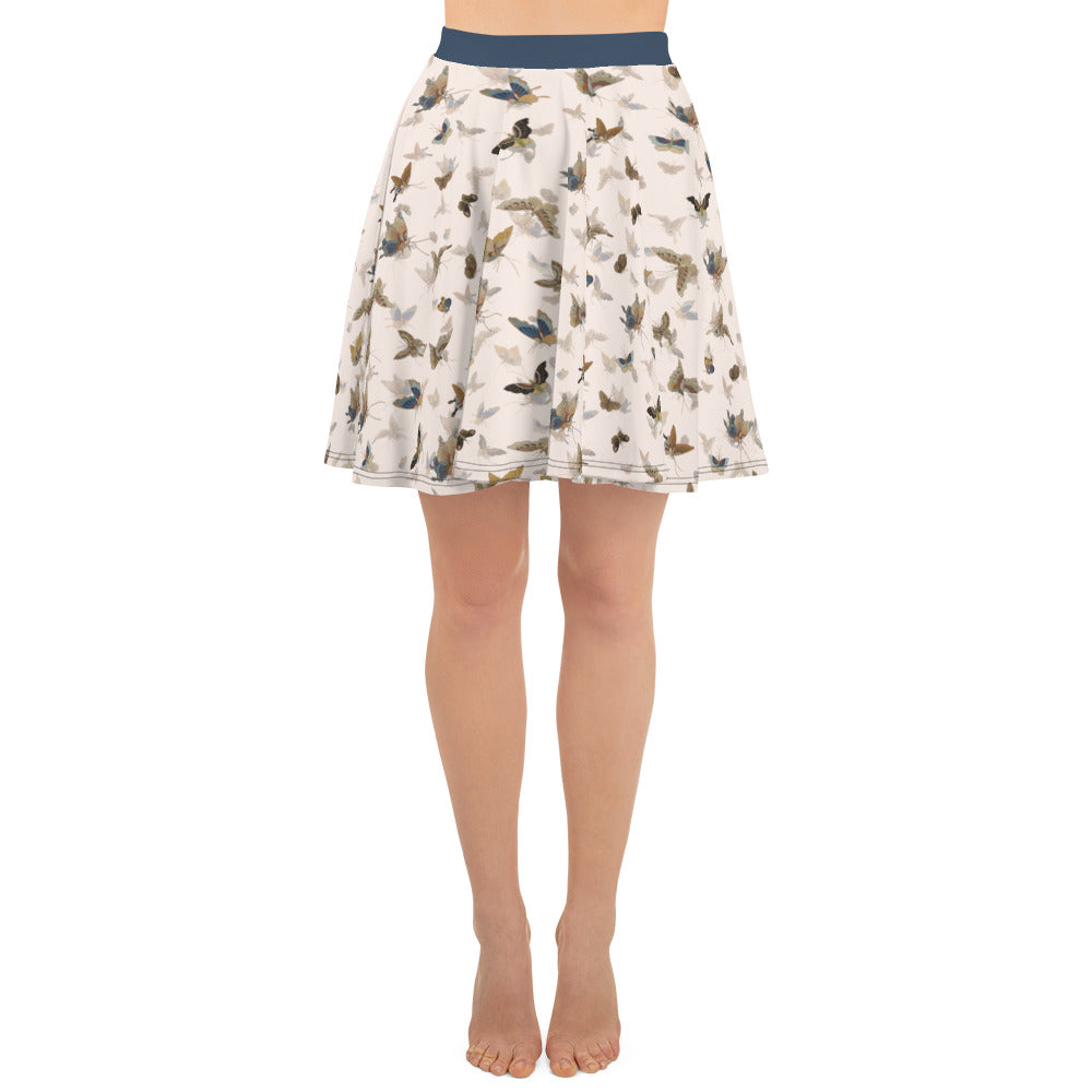 Butterfly dancing｜Skater Skirt｜Fish belly white