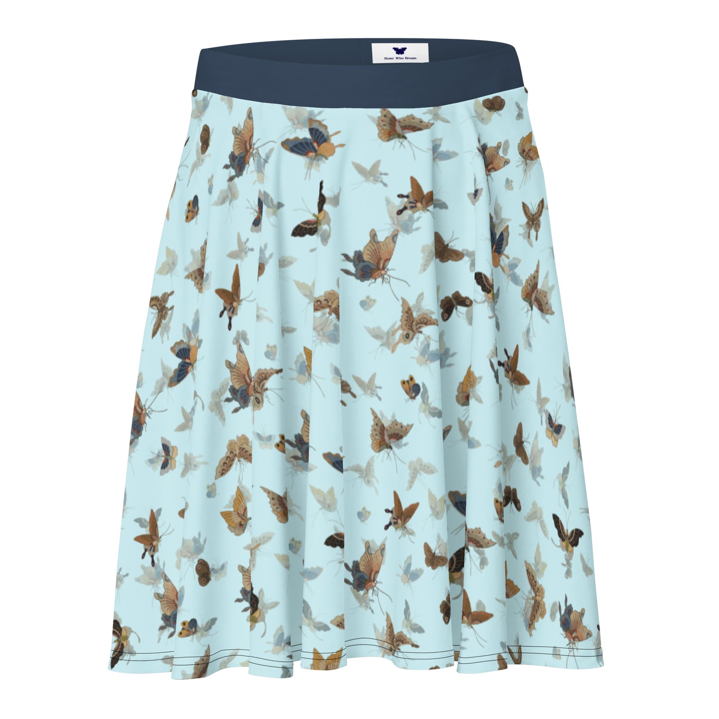 Butterfly dancing｜Skater Skirt｜Aqua blue