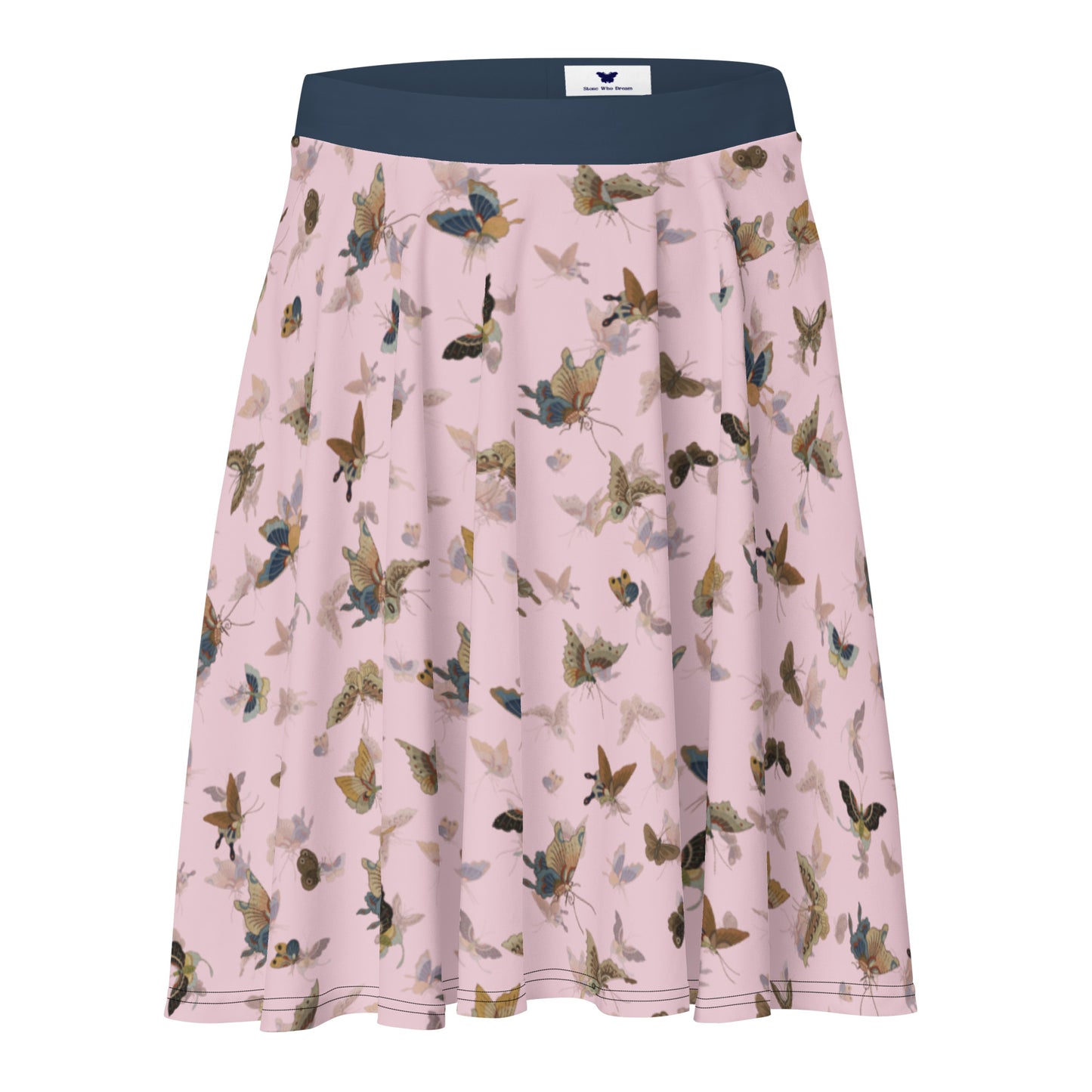 Butterfly dancing｜Skater Skirt｜Pale pinkish gray