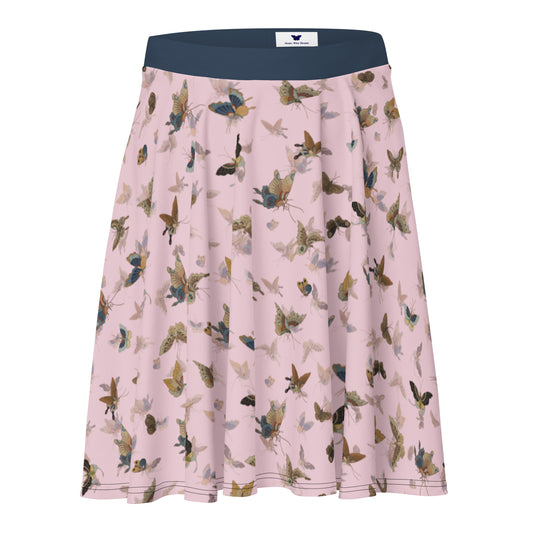 Butterfly dancing｜Skater Skirt｜Pale pinkish gray