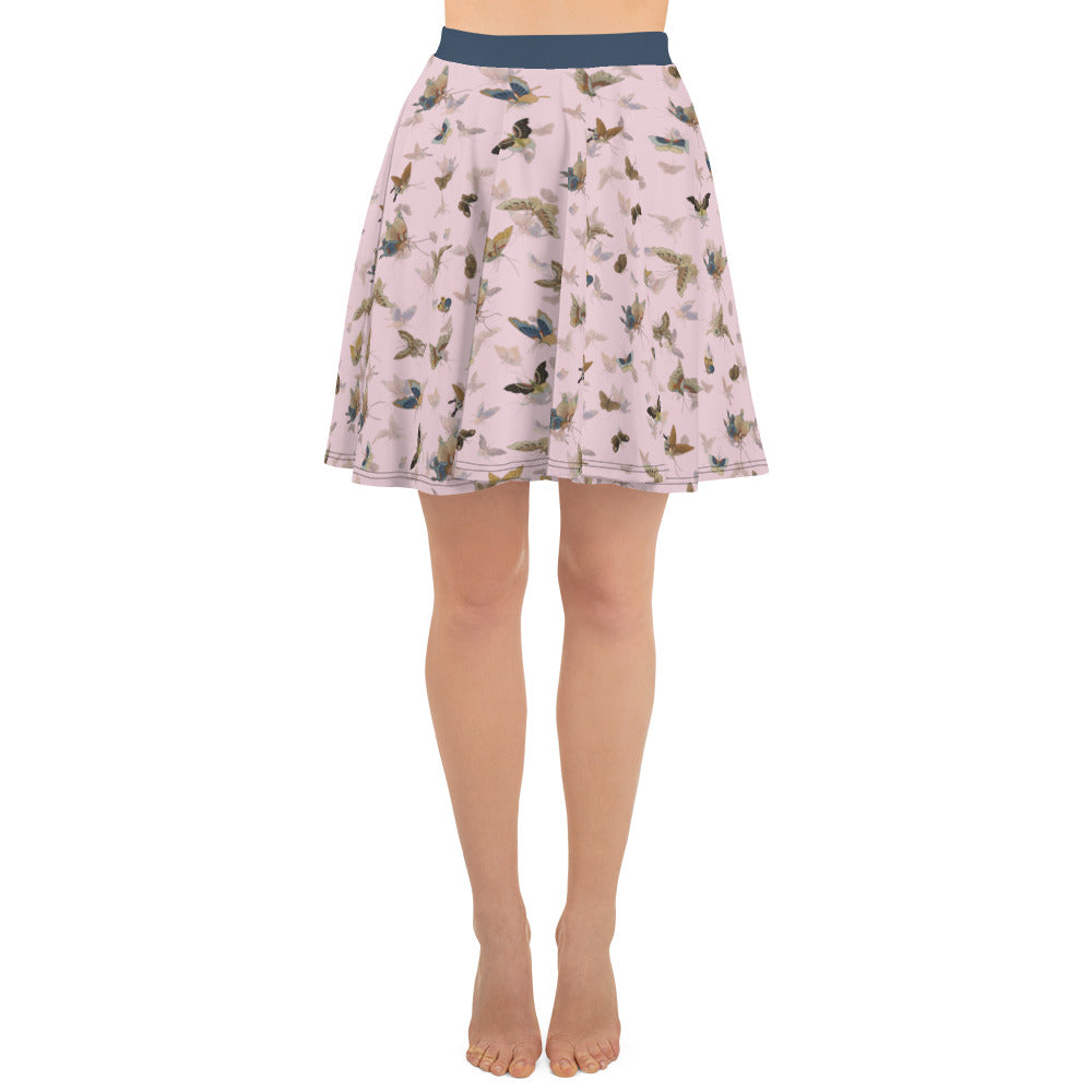 Butterfly dancing｜Skater Skirt｜Pale pinkish gray