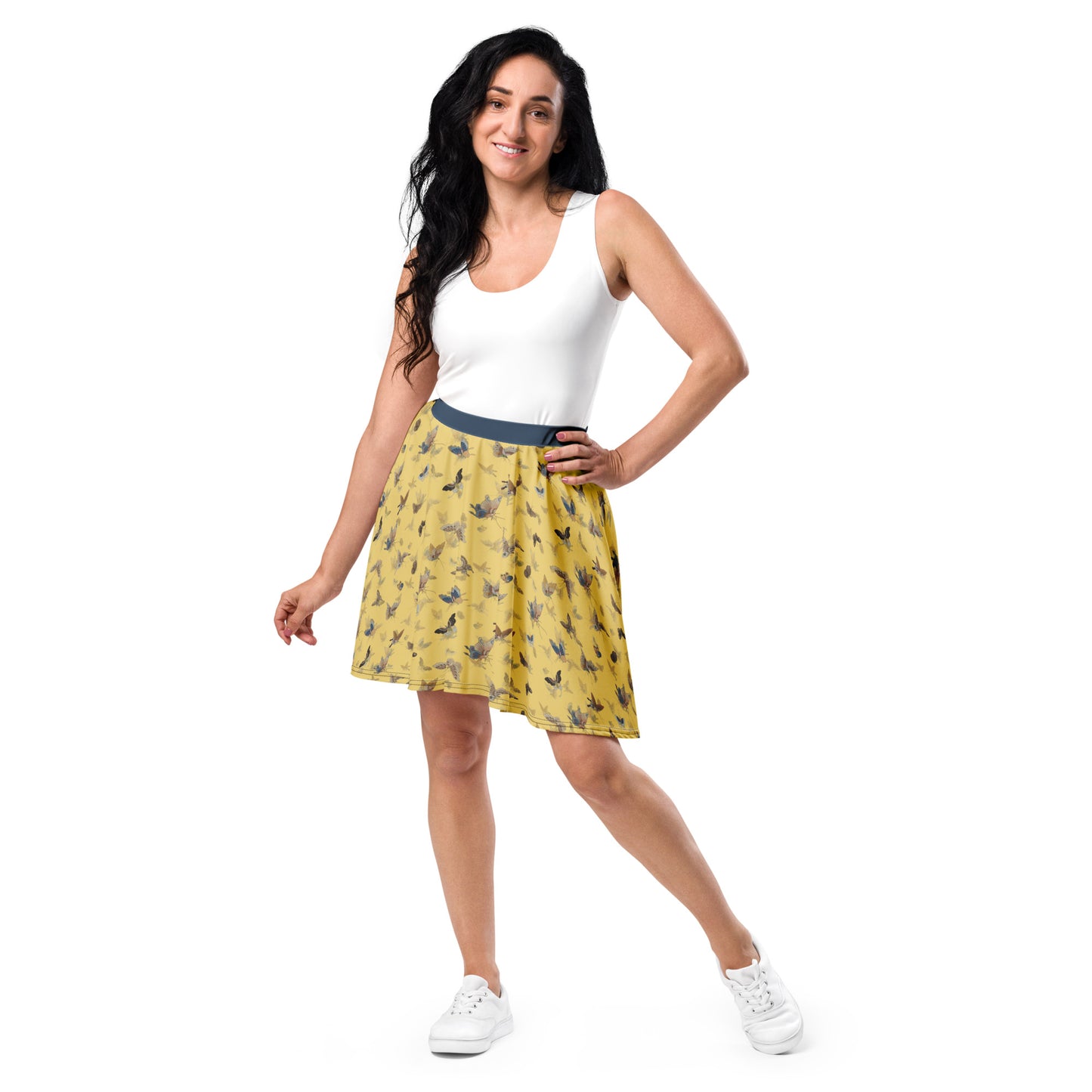 Butterfly dancing｜Skater Skirt｜Gold