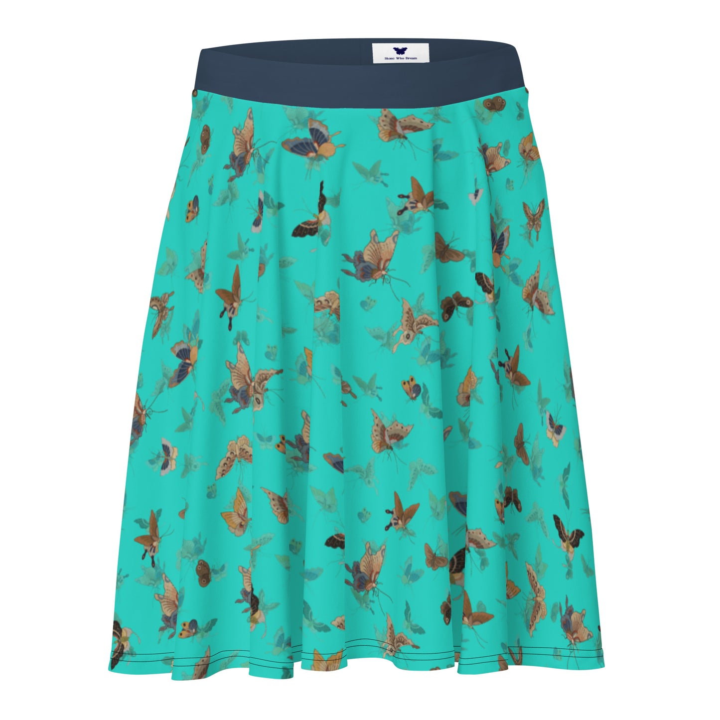 Butterfly dancing｜Skater Skirt｜Turquoise