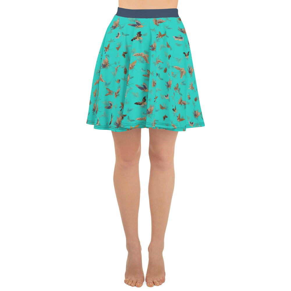 Butterfly dancing｜Skater Skirt｜Turquoise