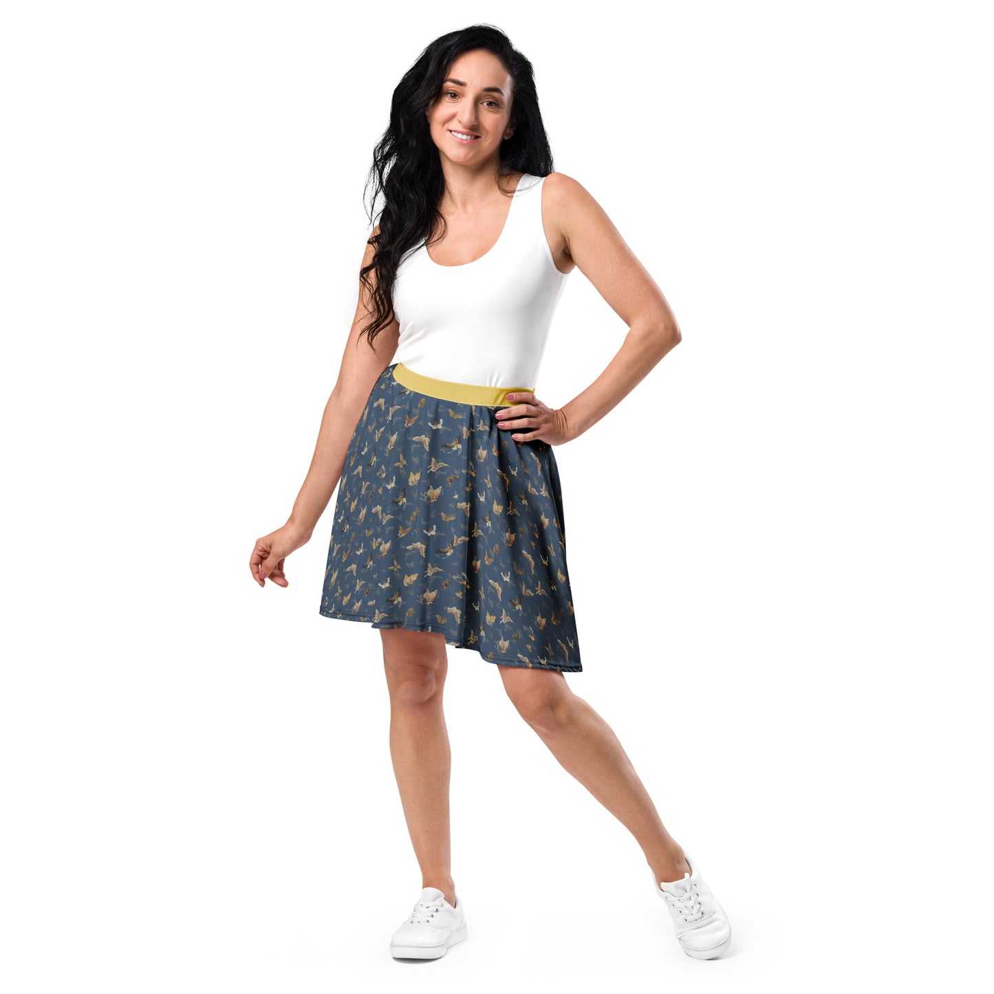 Butterfly dancing｜Skater Skirt｜Dark blue