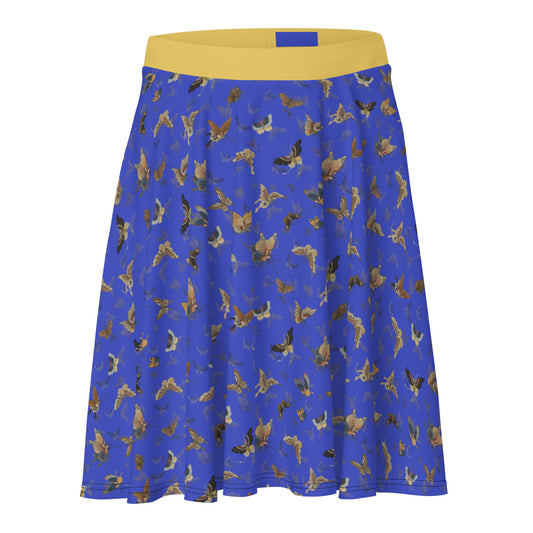 Butterfly dancing｜Skater Skirt｜Royal blue