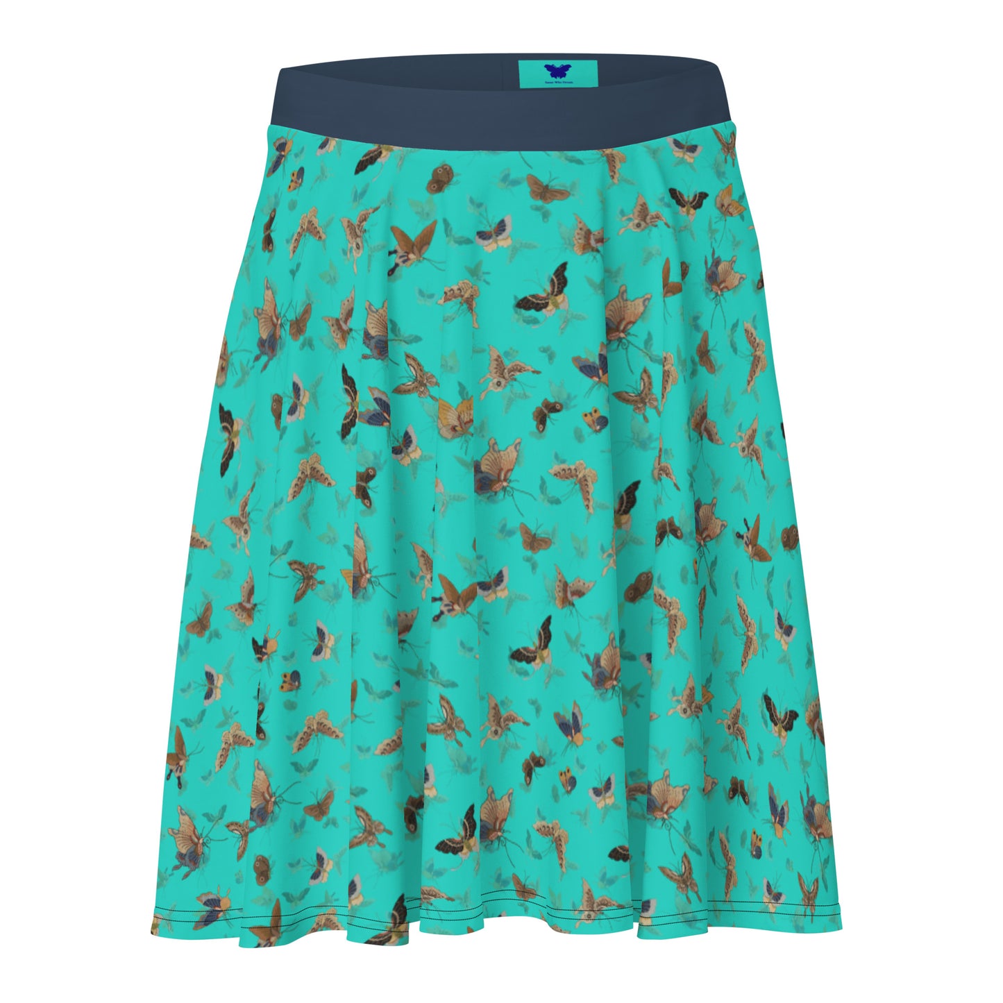 Butterfly dancing｜Skater Skirt｜Turquoise