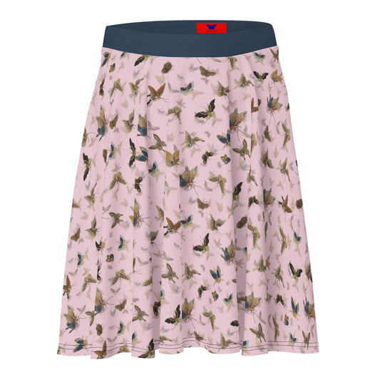 Butterfly dancing｜Skater Skirt｜Pale pinkish gray