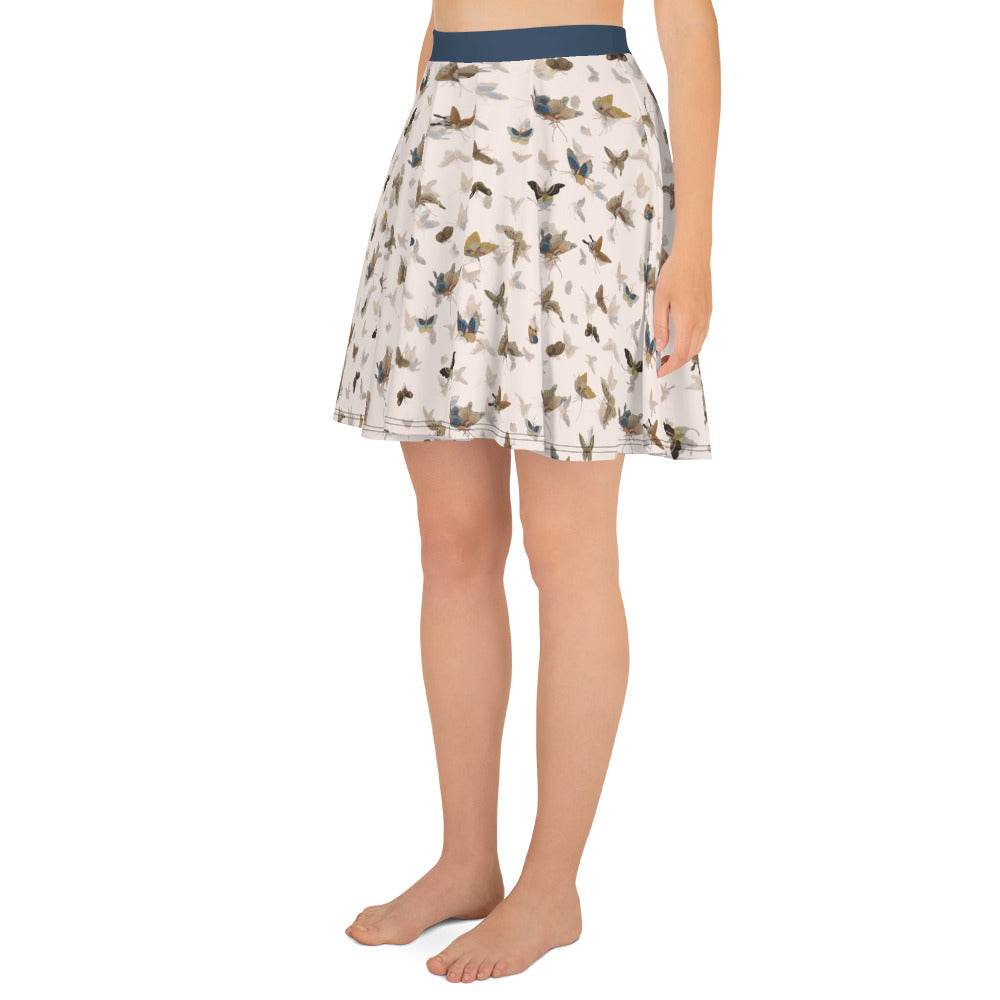 Butterfly dancing｜Skater Skirt｜Fish belly white