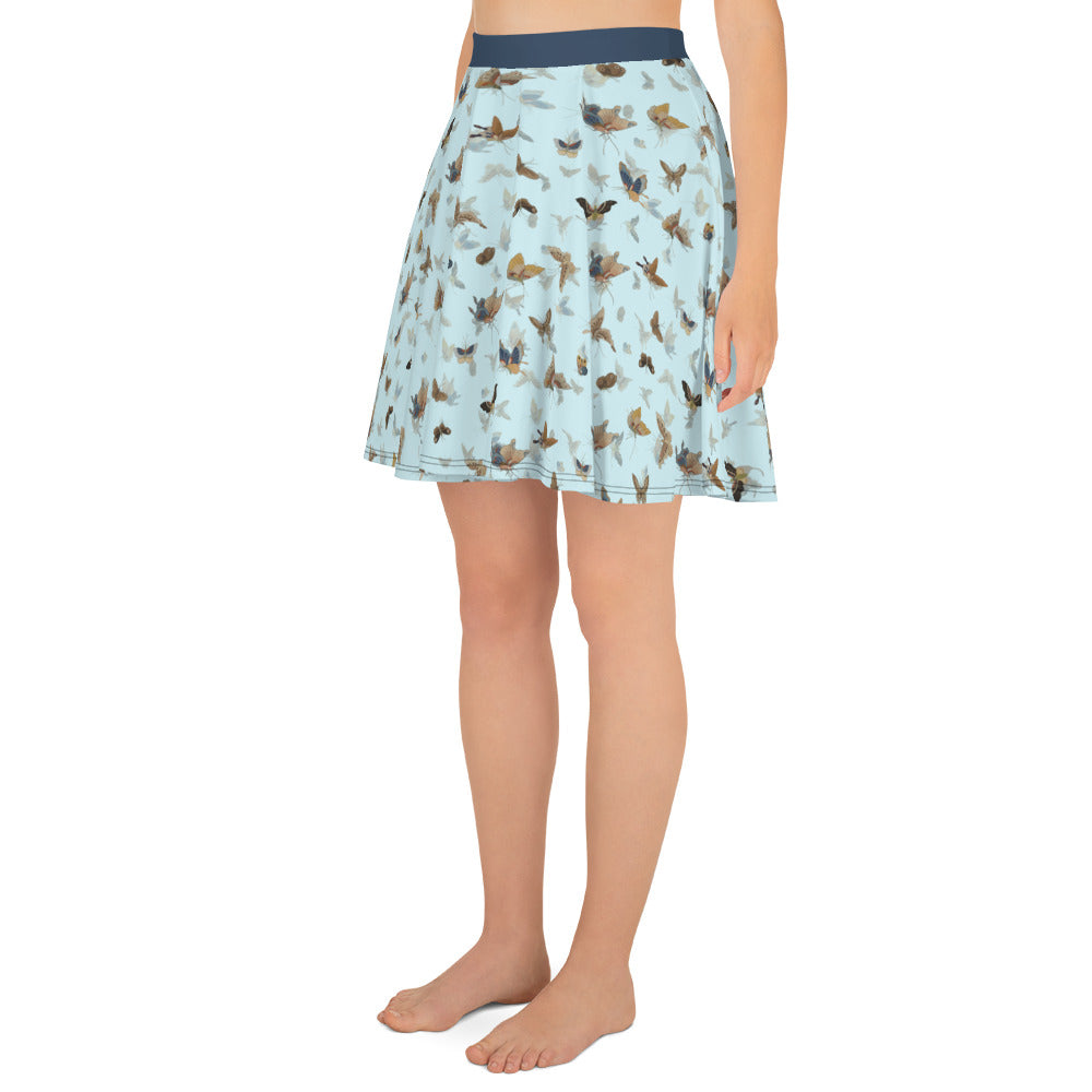 Butterfly dancing｜Skater Skirt｜Aqua blue