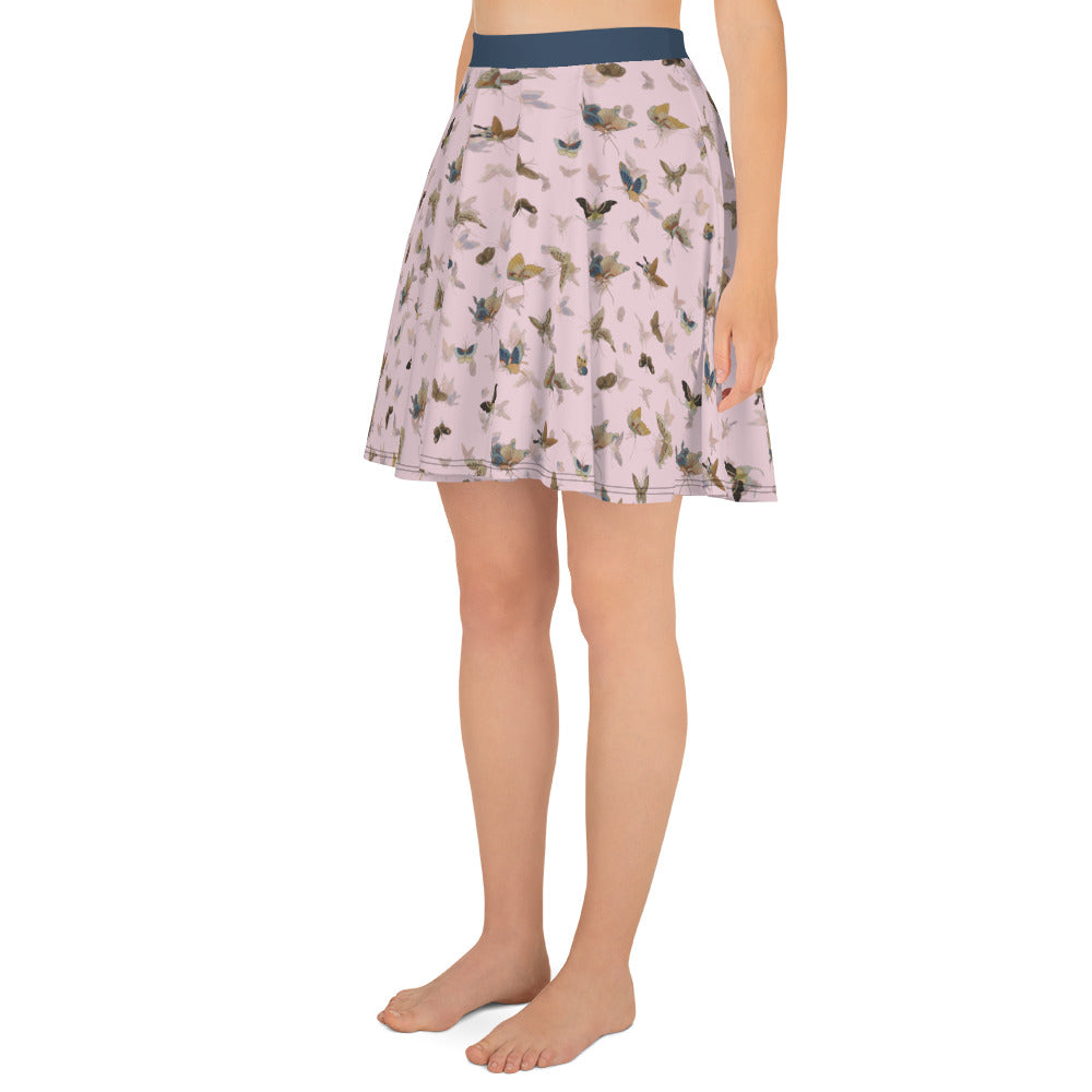 Butterfly dancing｜Skater Skirt｜Pale pinkish gray