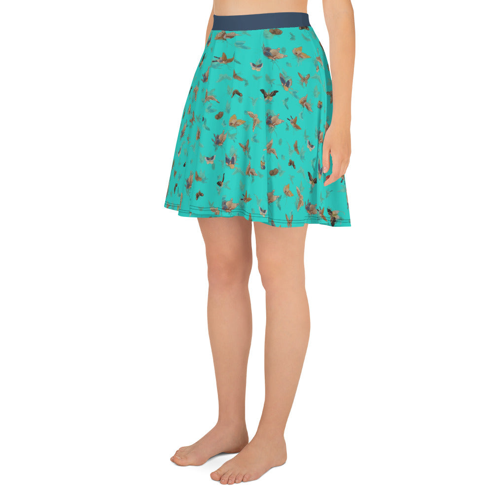 Butterfly dancing｜Skater Skirt｜Turquoise