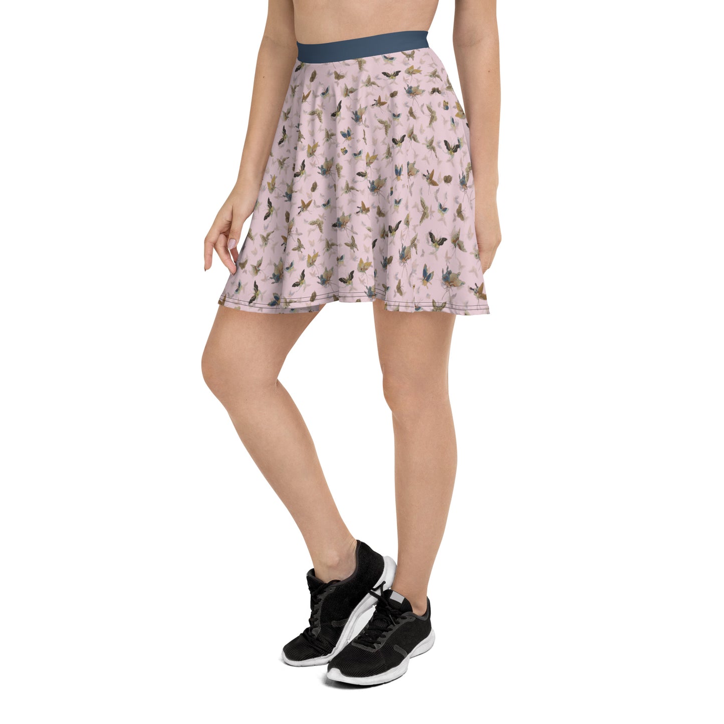 Butterfly dancing｜Skater Skirt｜Pale pinkish gray