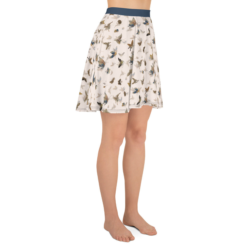 Butterfly dancing｜Skater Skirt｜Fish belly white