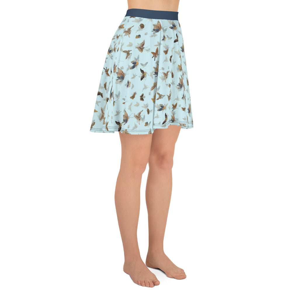 Butterfly dancing｜Skater Skirt｜Aqua blue