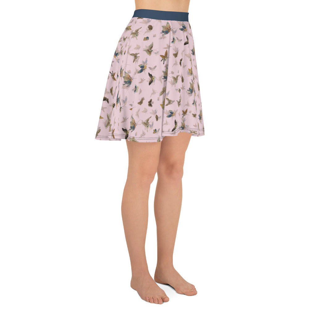 Butterfly dancing｜Skater Skirt｜Pale pinkish gray