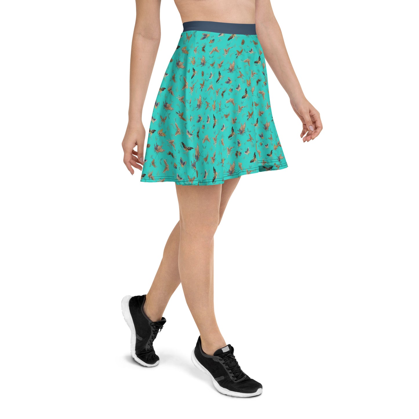 Butterfly dancing｜Skater Skirt｜Turquoise