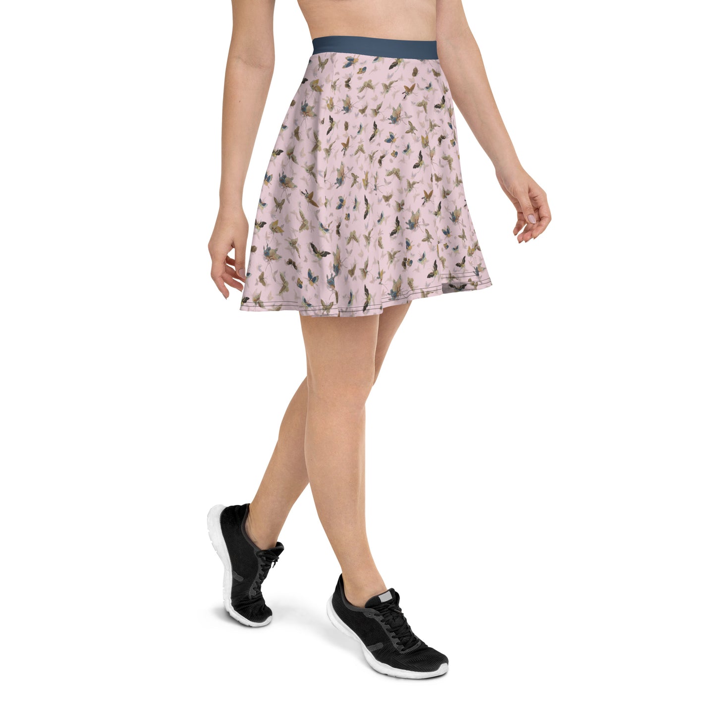 Butterfly dancing｜Skater Skirt｜Pale pinkish gray