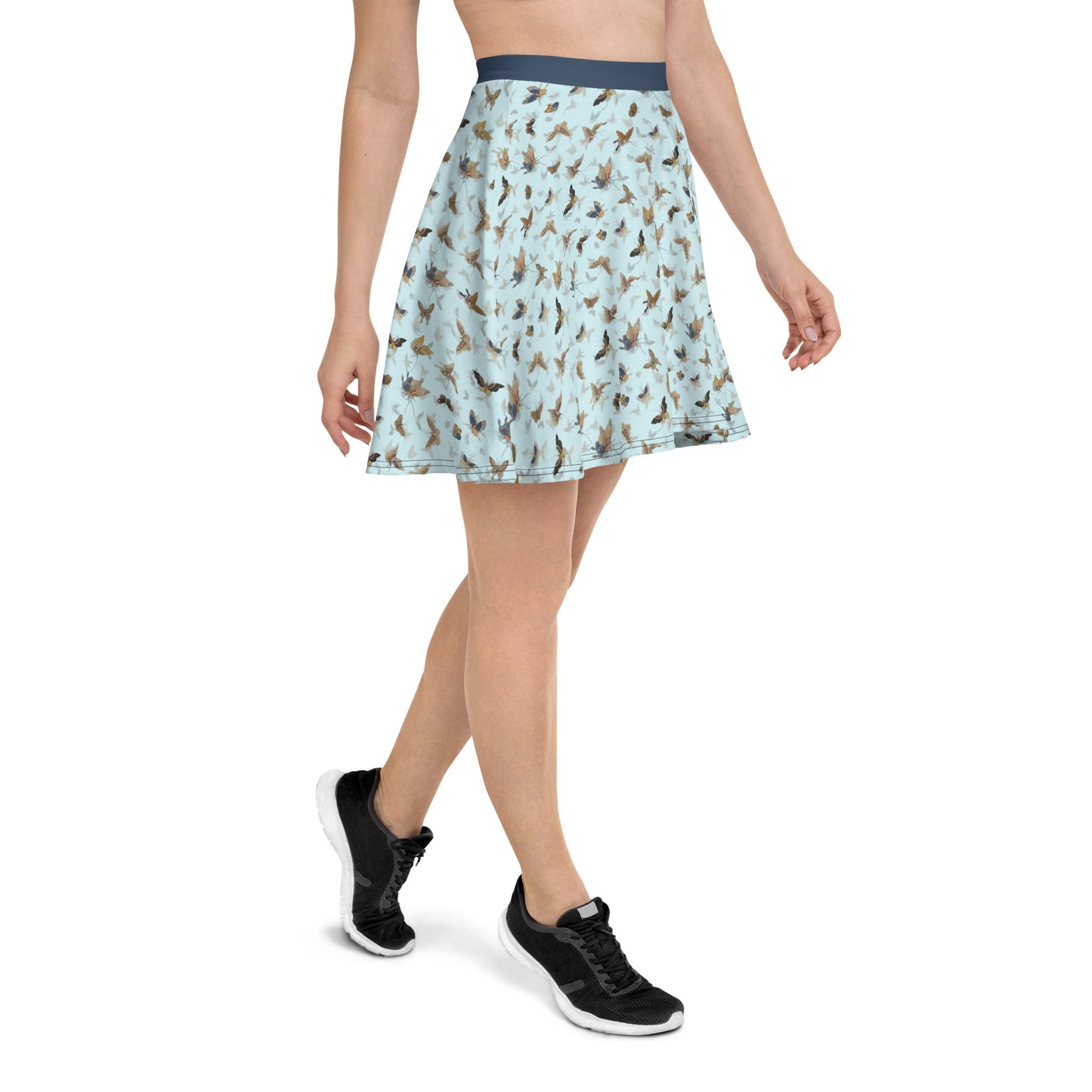 Butterfly dancing｜Skater Skirt｜Aqua blue