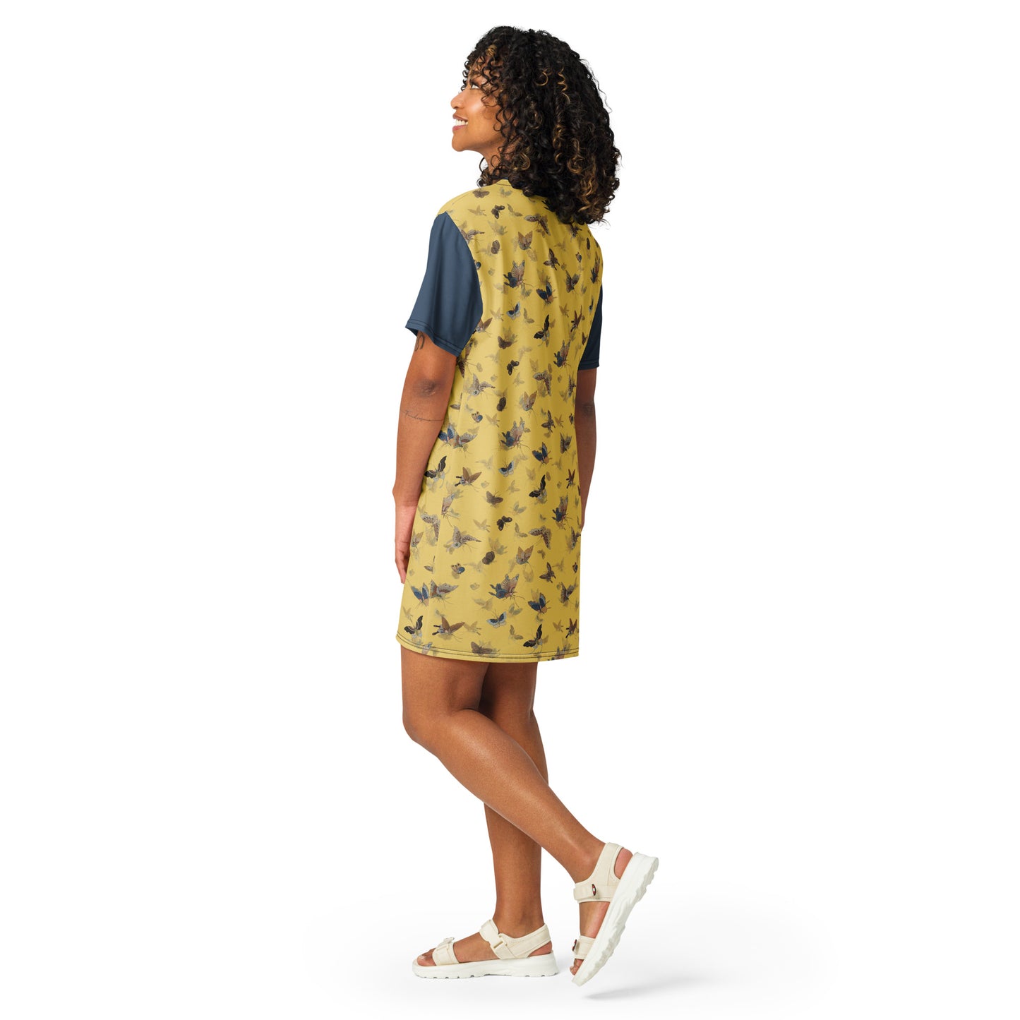 Butterfly dancing｜T-shirt dress｜Gold