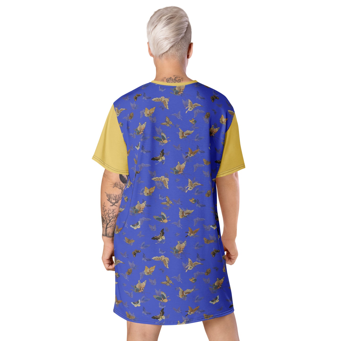 Butterfly dancing｜T-shirt dress｜Royal blue