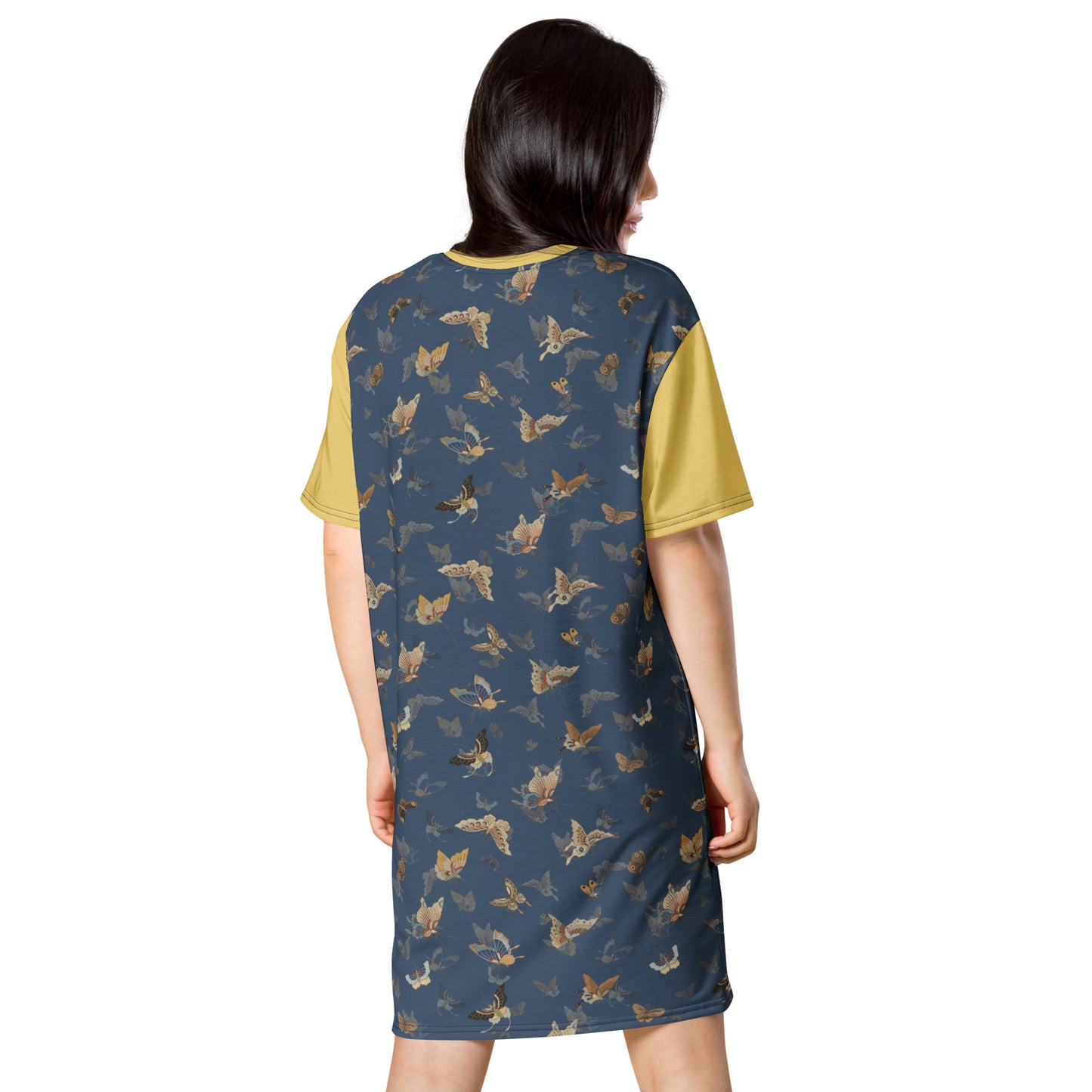 Butterfly dancing｜T-shirt dress｜Dark blue