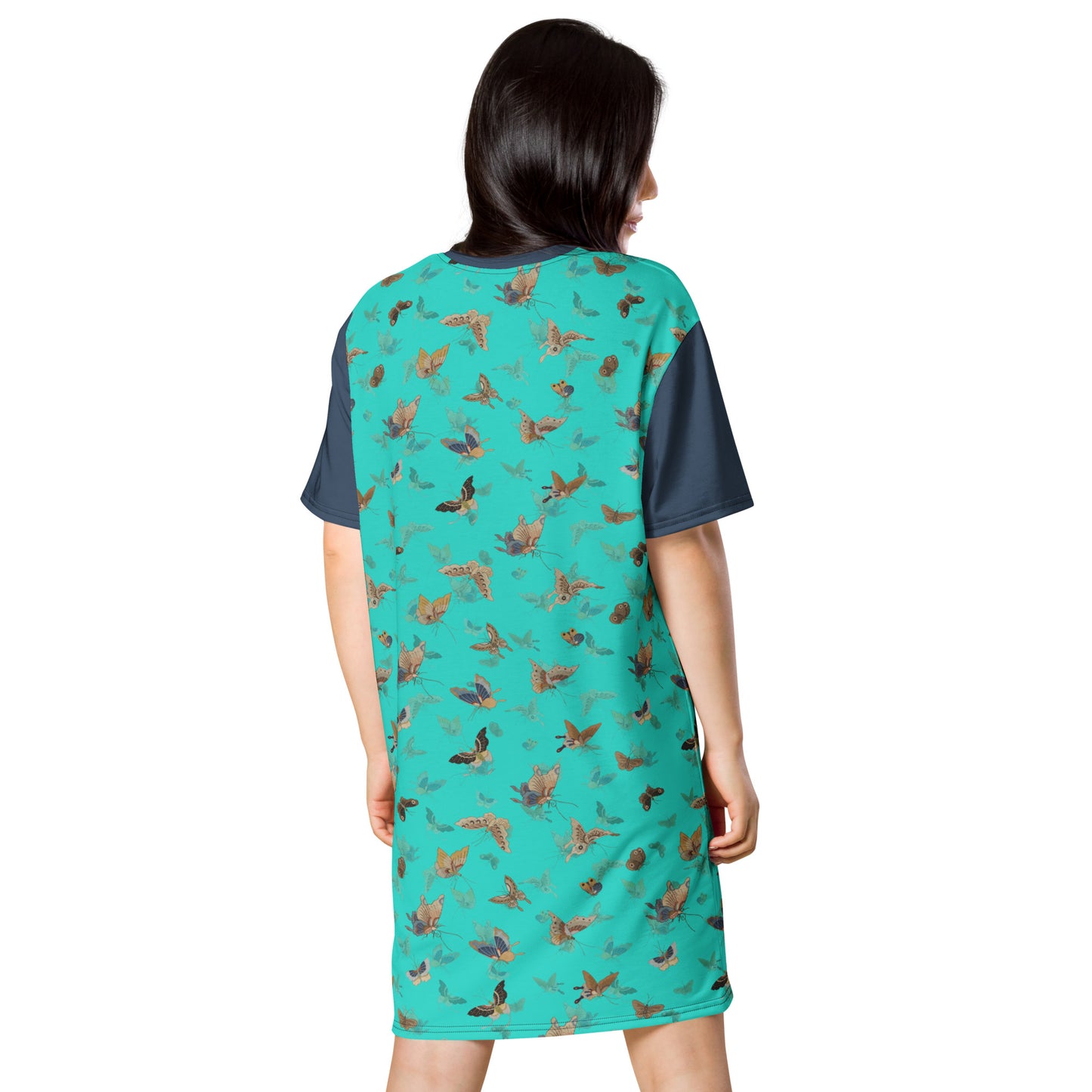 Butterfly dancing｜T-shirt dress｜Turquoise