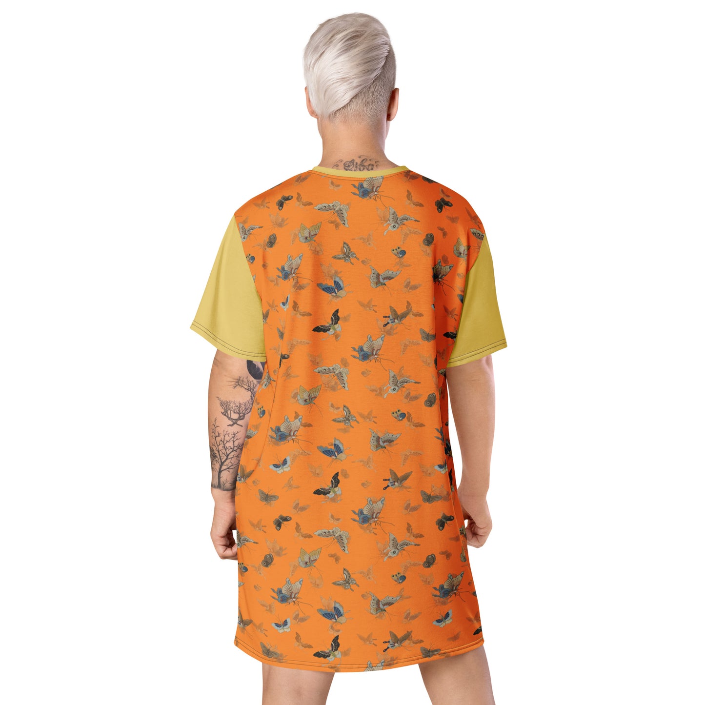 Butterfly dancing｜T-shirt dress｜Orange