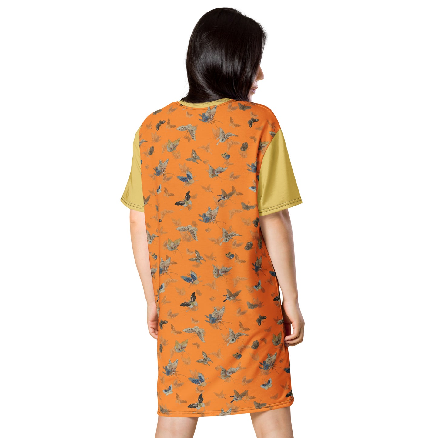 Butterfly dancing｜T-shirt dress｜Orange