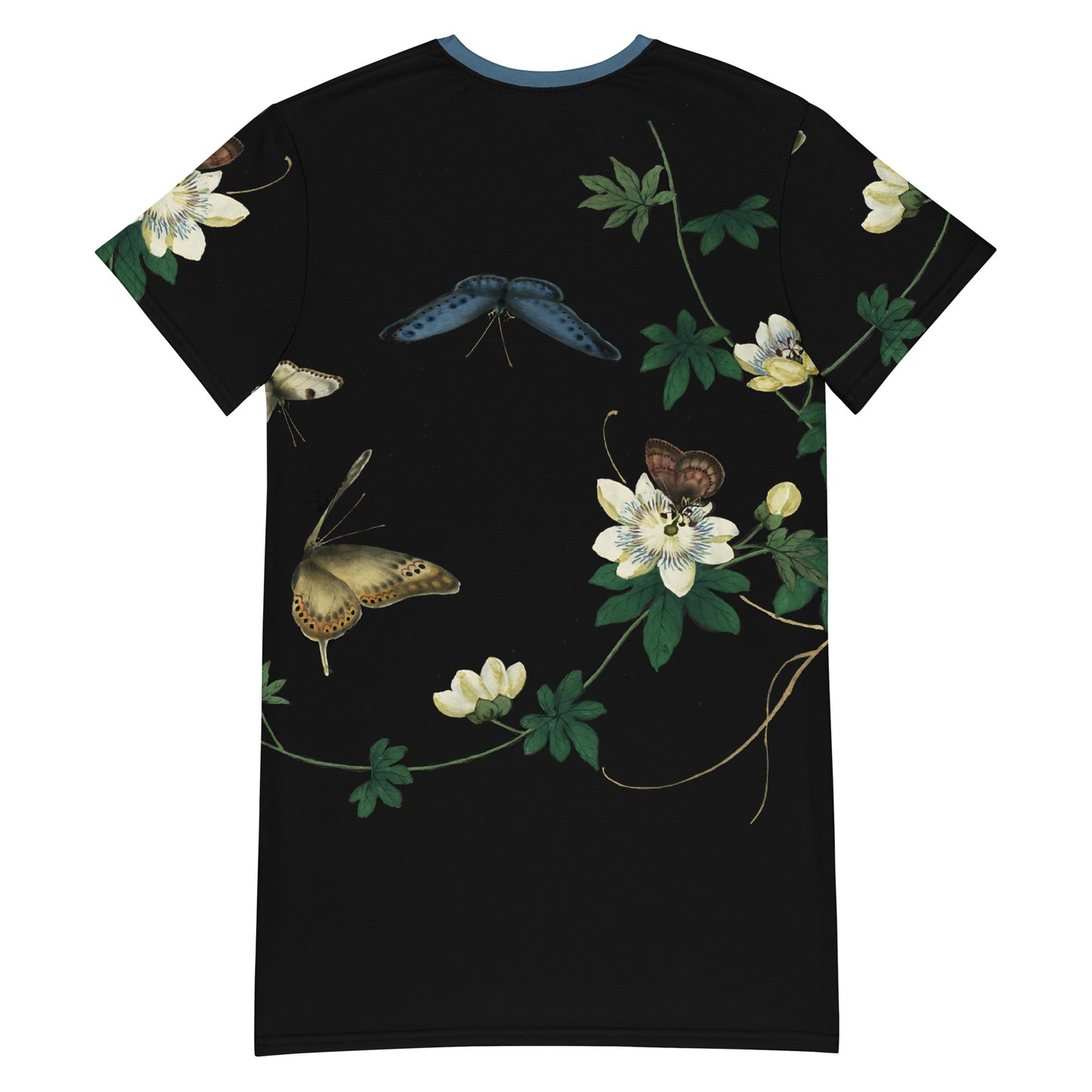 Cats And Butterflies Of Longevity｜Butterflies amidst the Edible Fruited Passion Flowers｜T-shirt dress