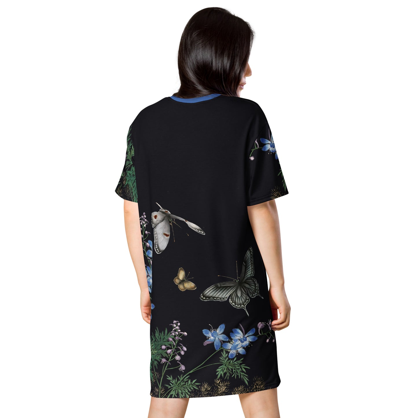 Cats And Butterflies Of Longevity｜Flowers and Butterflies｜T-shirt dress