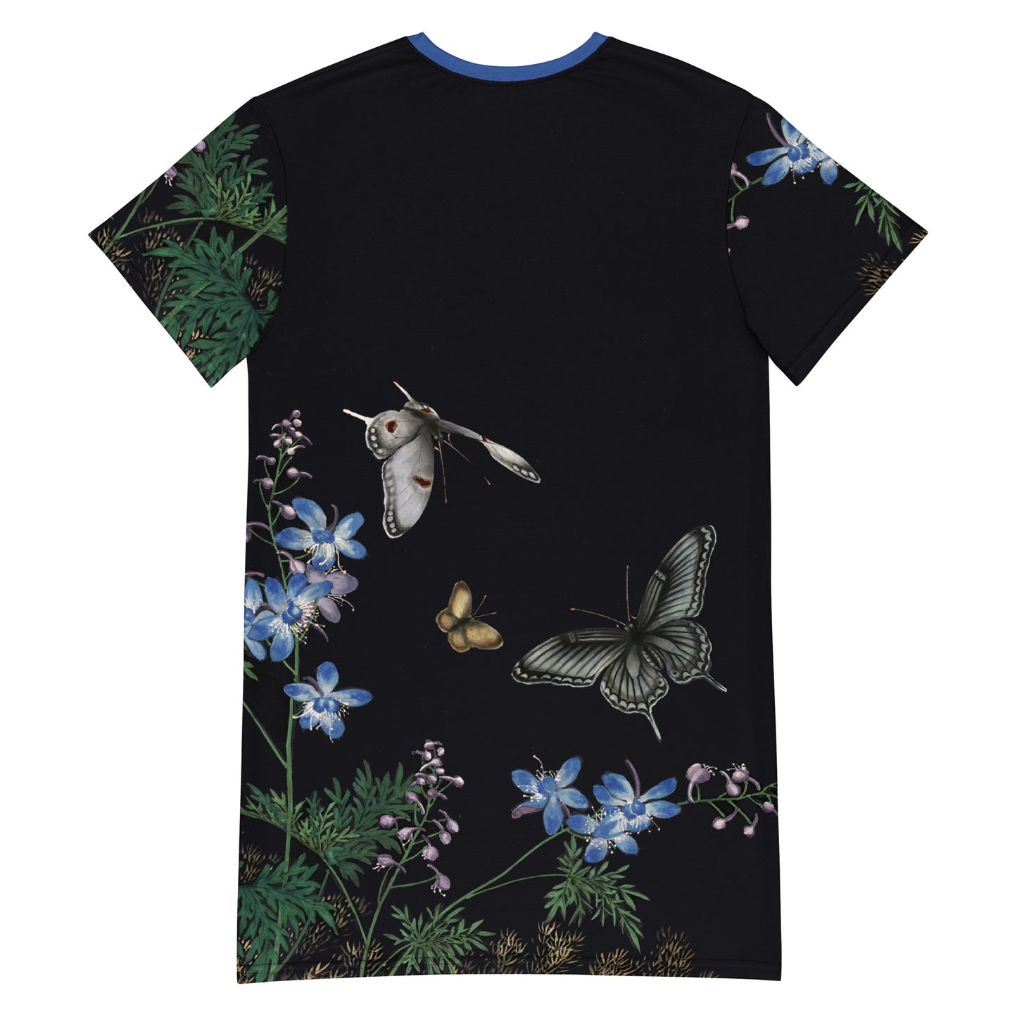 Cats And Butterflies Of Longevity｜Flowers and Butterflies｜T-shirt dress