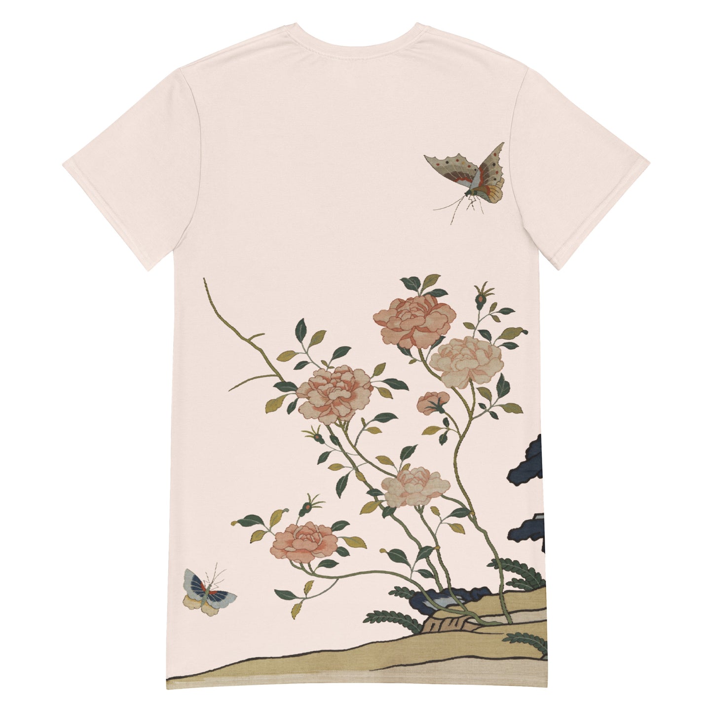 ケシの花アルバム｜赤いバラ｜Tシャツドレス｜フィッシュベリー ホワイト