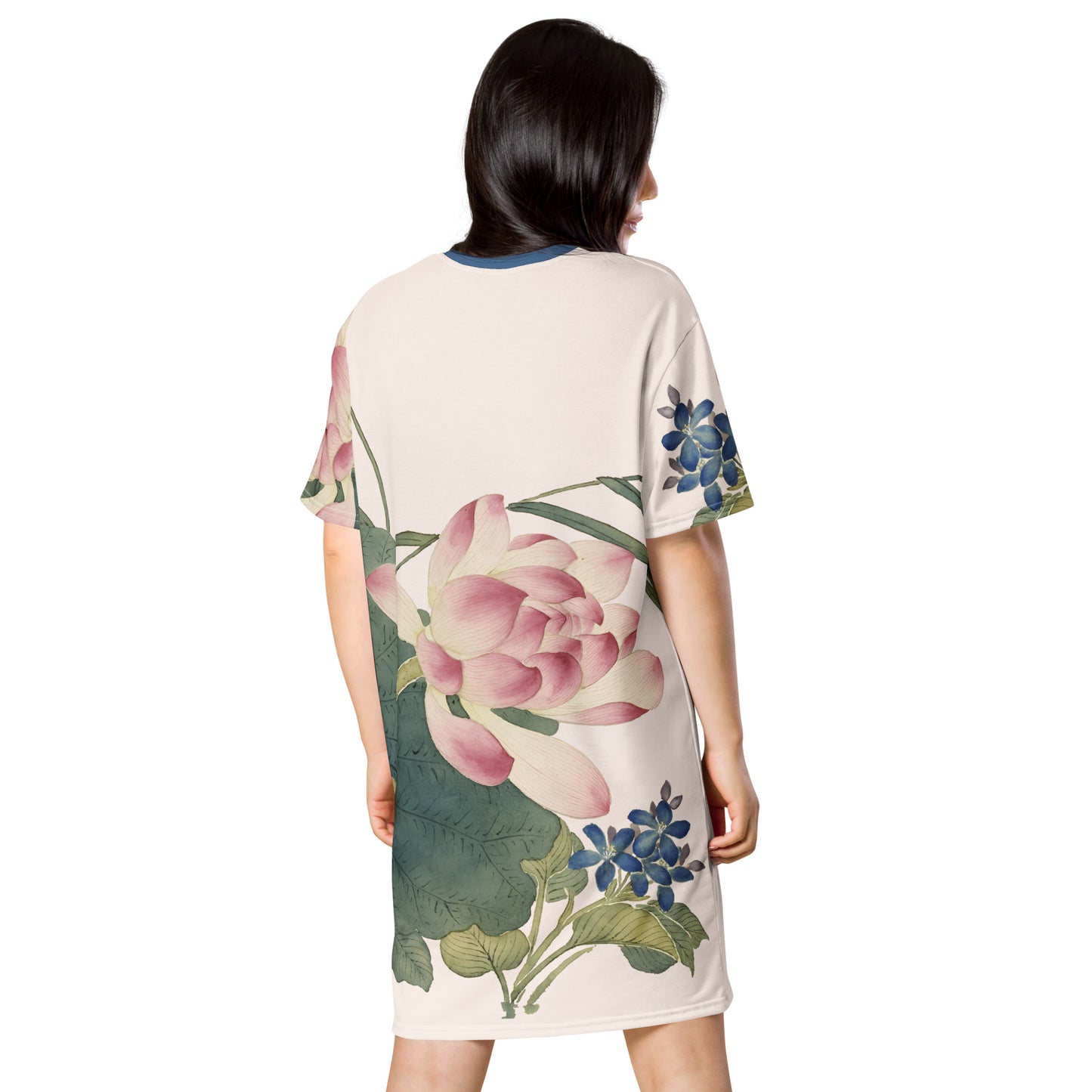 The Spirit of Flowers in Twelve Months｜Lotus in Bloom｜T-shirt dress｜Fish belly white