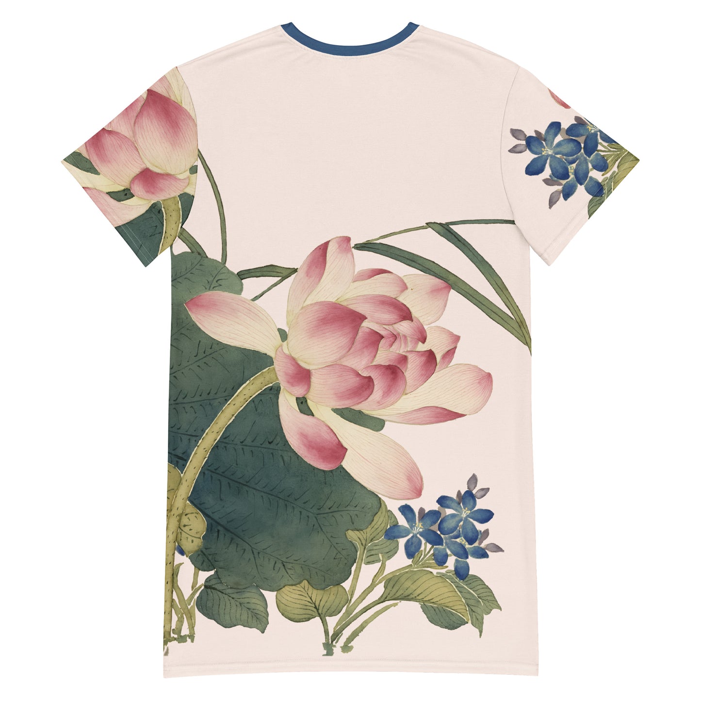 The Spirit of Flowers in Twelve Months｜Lotus in Bloom｜T-shirt dress｜Fish belly white