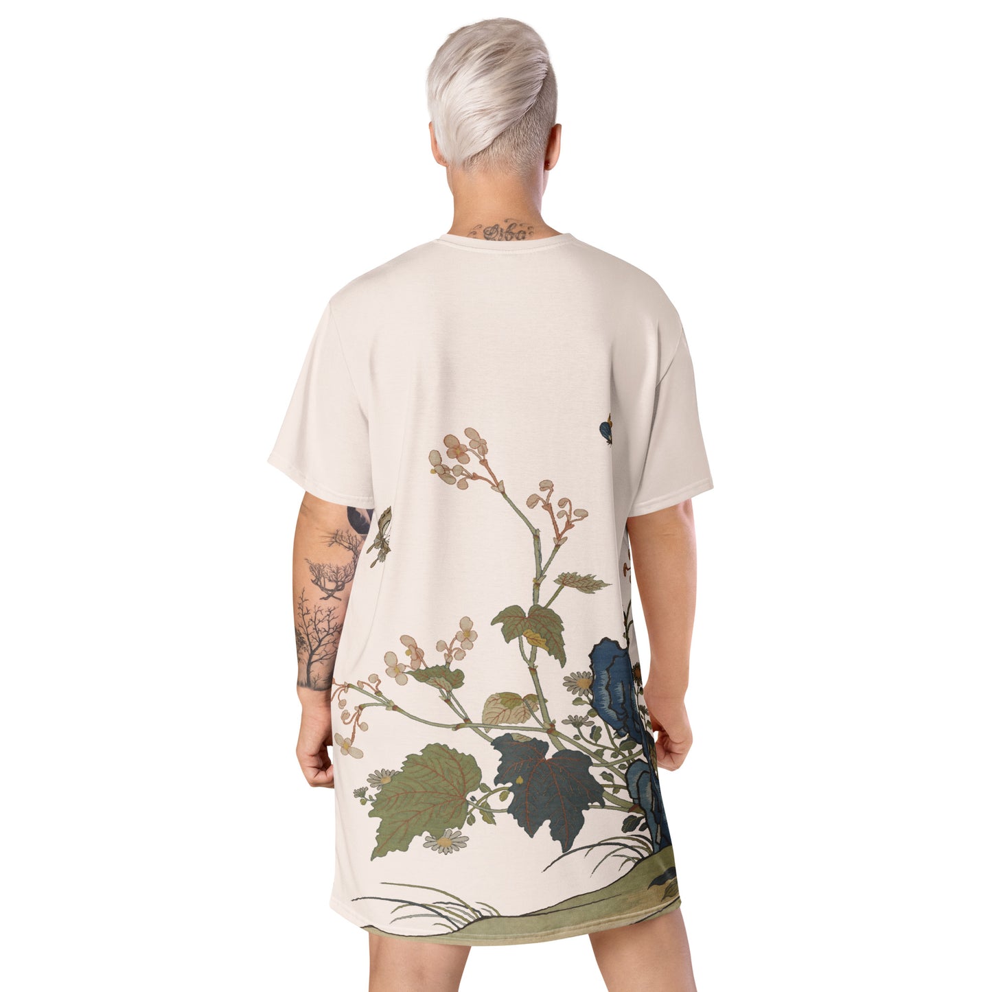 Kesi Flower Album｜Begonia Blossoms｜T-shirt dress｜Fish belly white