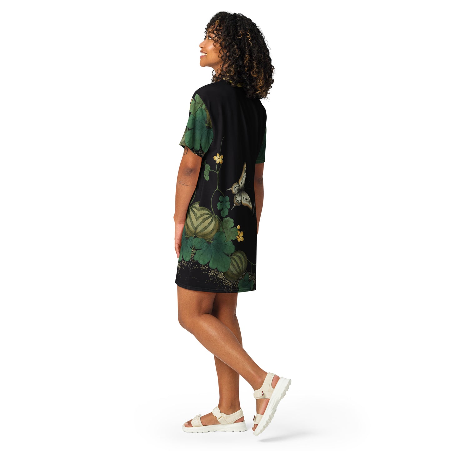 Cats And Butterflies Of Longevity｜Butterfly and Moth｜T-shirt dress