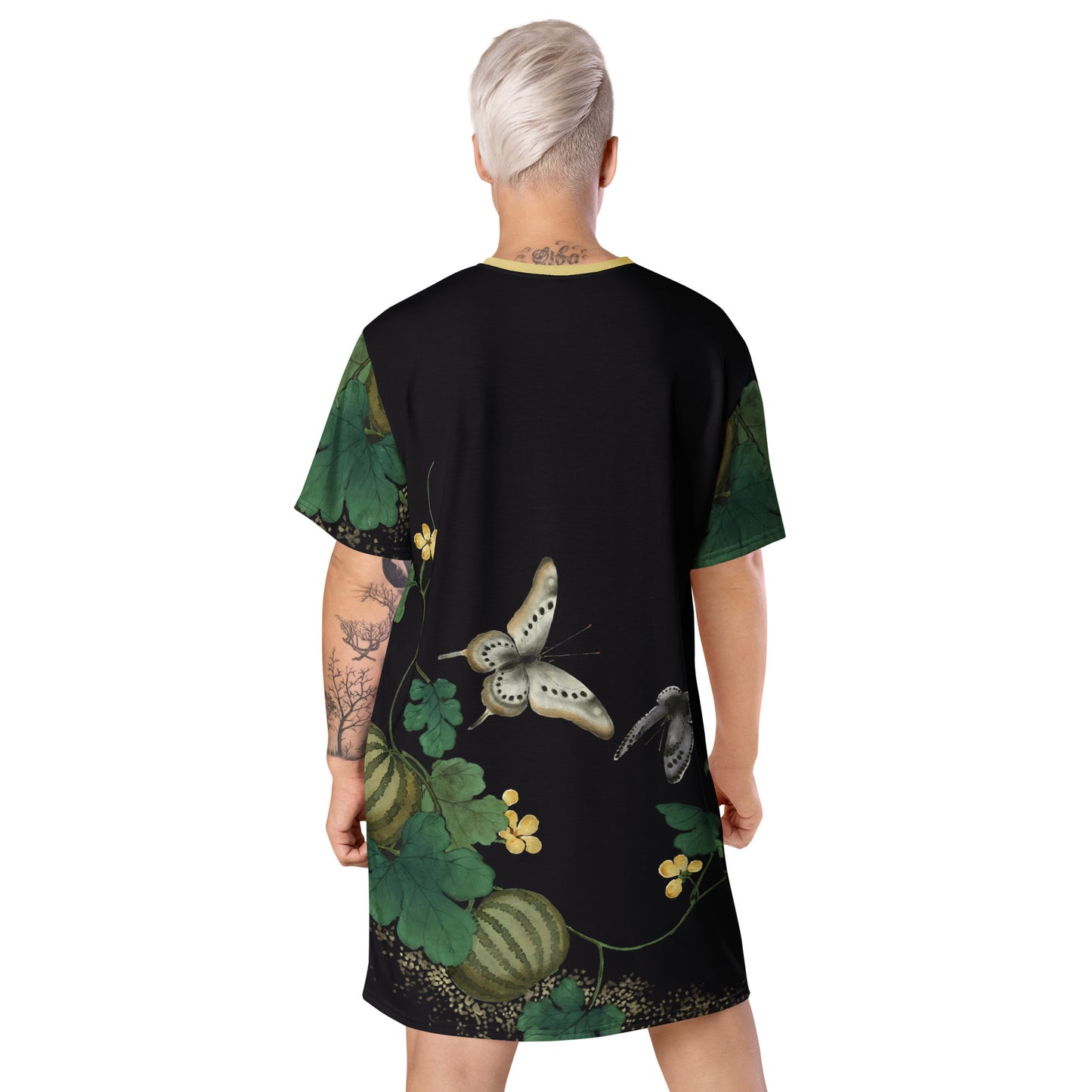 Cats And Butterflies Of Longevity｜Butterfly and Moth｜T-shirt dress