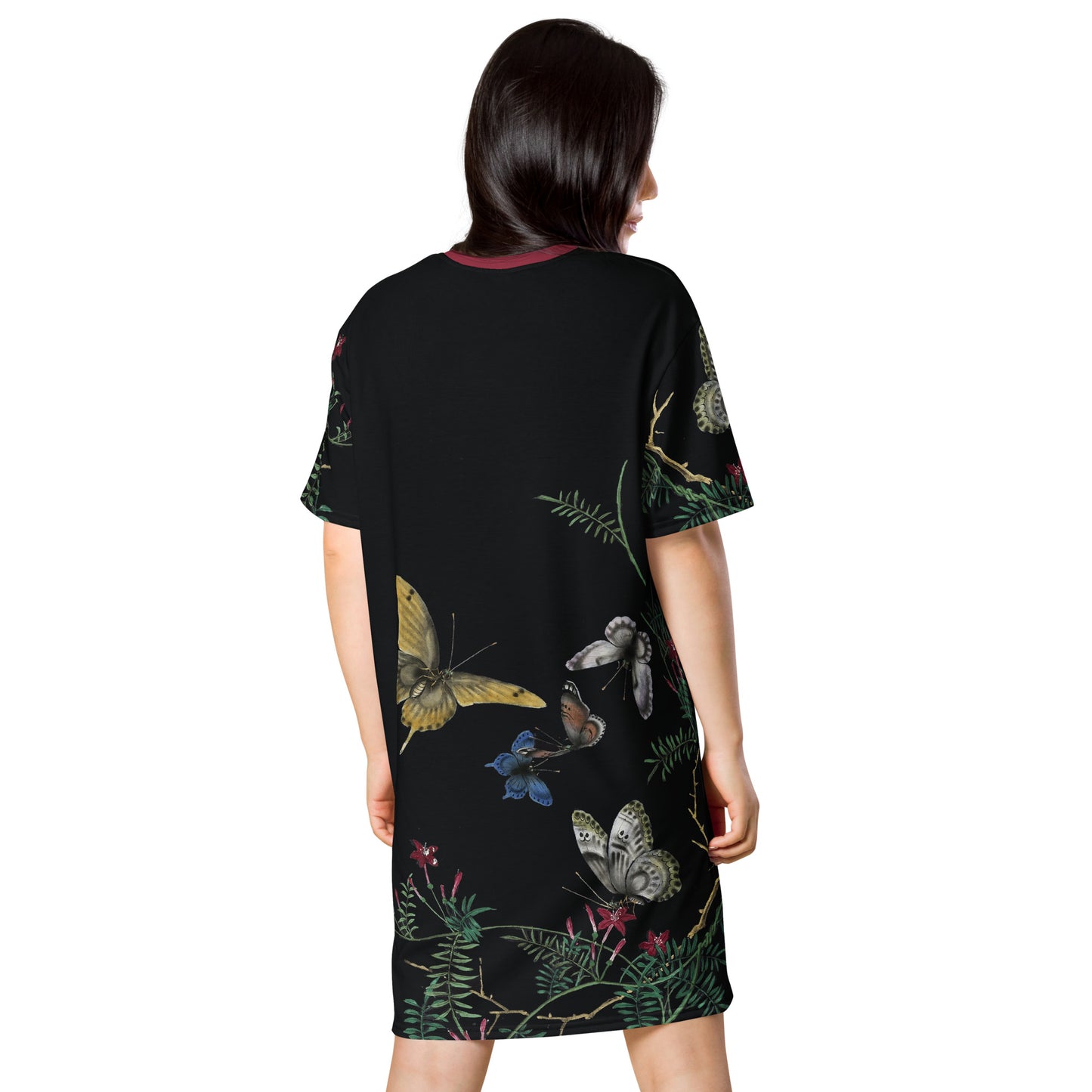 Cats And Butterflies Of Longevity｜Butterflies amidst the Cypress Vine in Bloom｜T-shirt dress