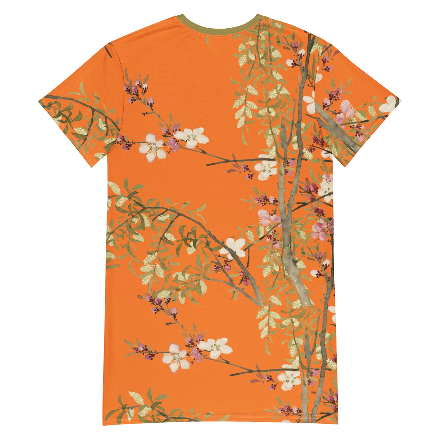 The Spirit of Flowers in Twelve Months｜Willow and Peach Blossom｜T-shirt dress｜Orange