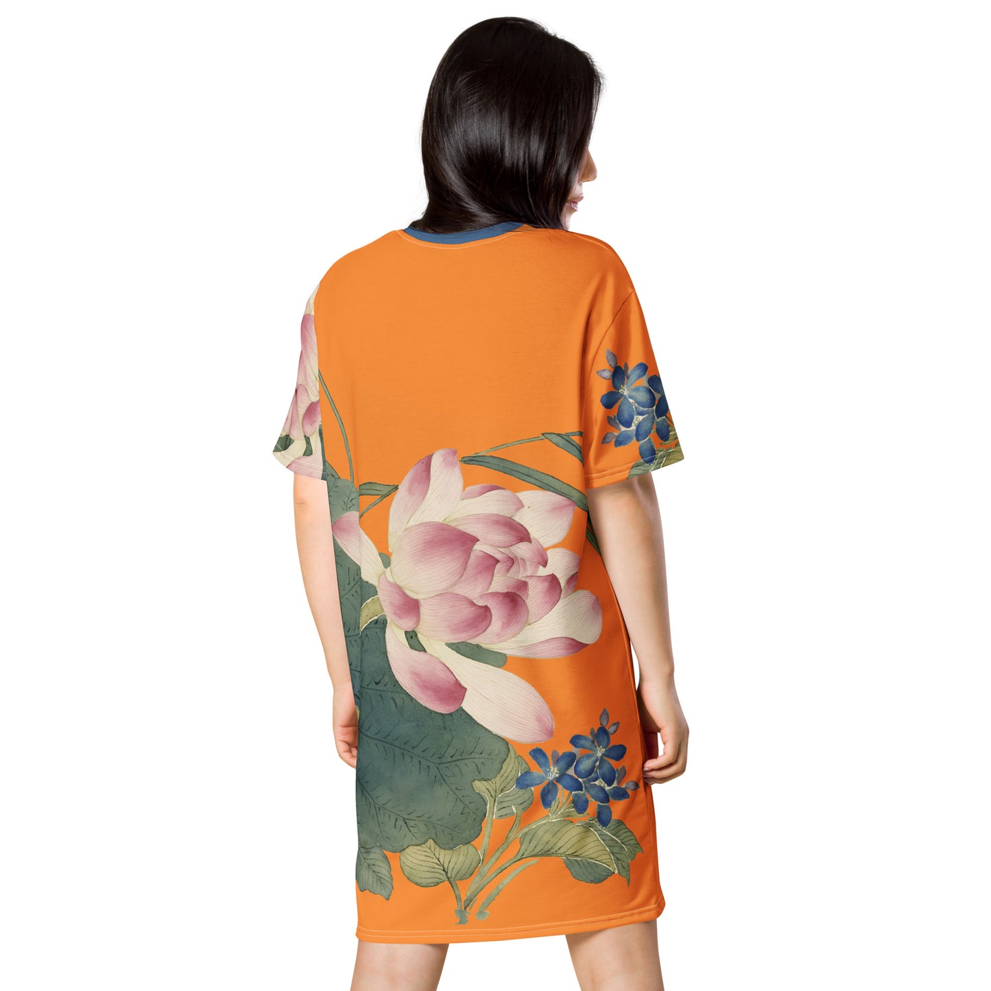 The Spirit of Flowers in Twelve Months｜Lotus in Bloom｜T-shirt dress｜Orange