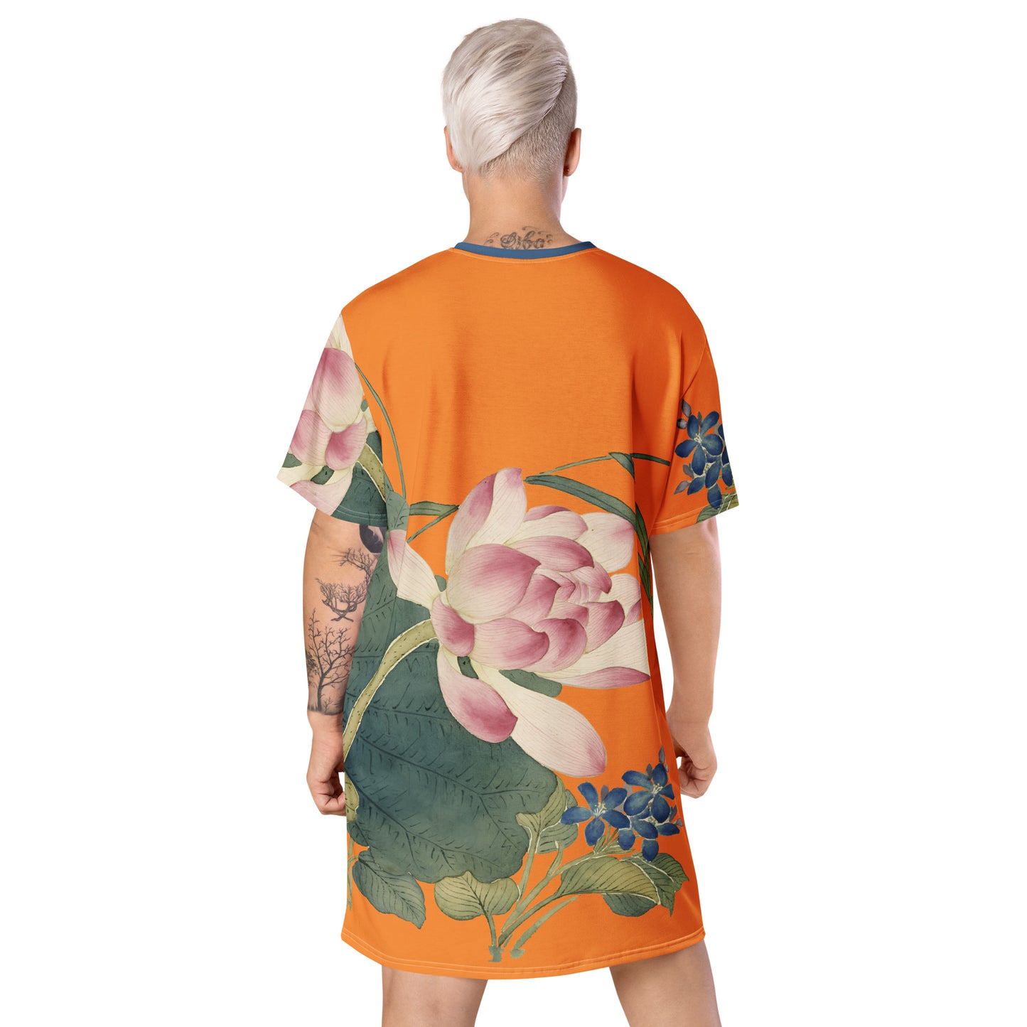 The Spirit of Flowers in Twelve Months｜Lotus in Bloom｜T-shirt dress｜Orange