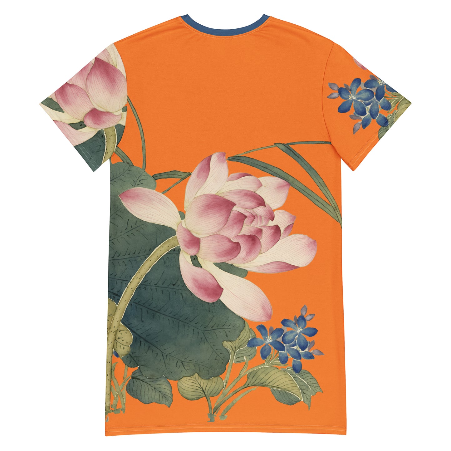 The Spirit of Flowers in Twelve Months｜Lotus in Bloom｜T-shirt dress｜Orange